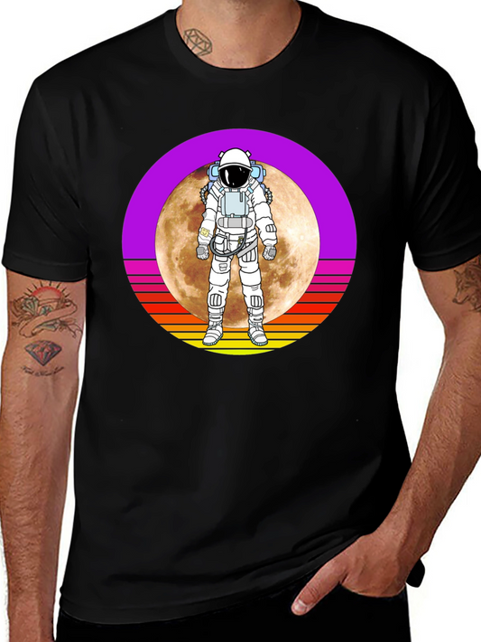 Astronaut Moon Retro Graphic T-Shirt