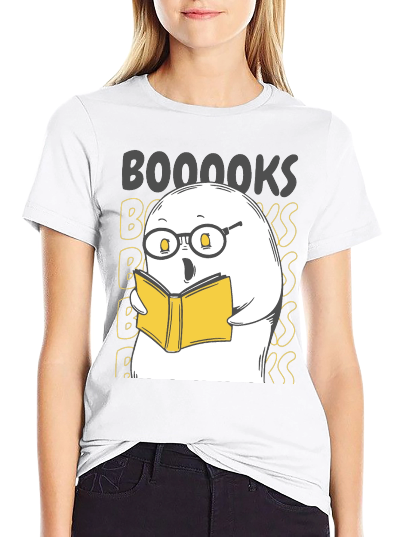 Booooks Ghost Reading T-Shirt - Halloween Tee