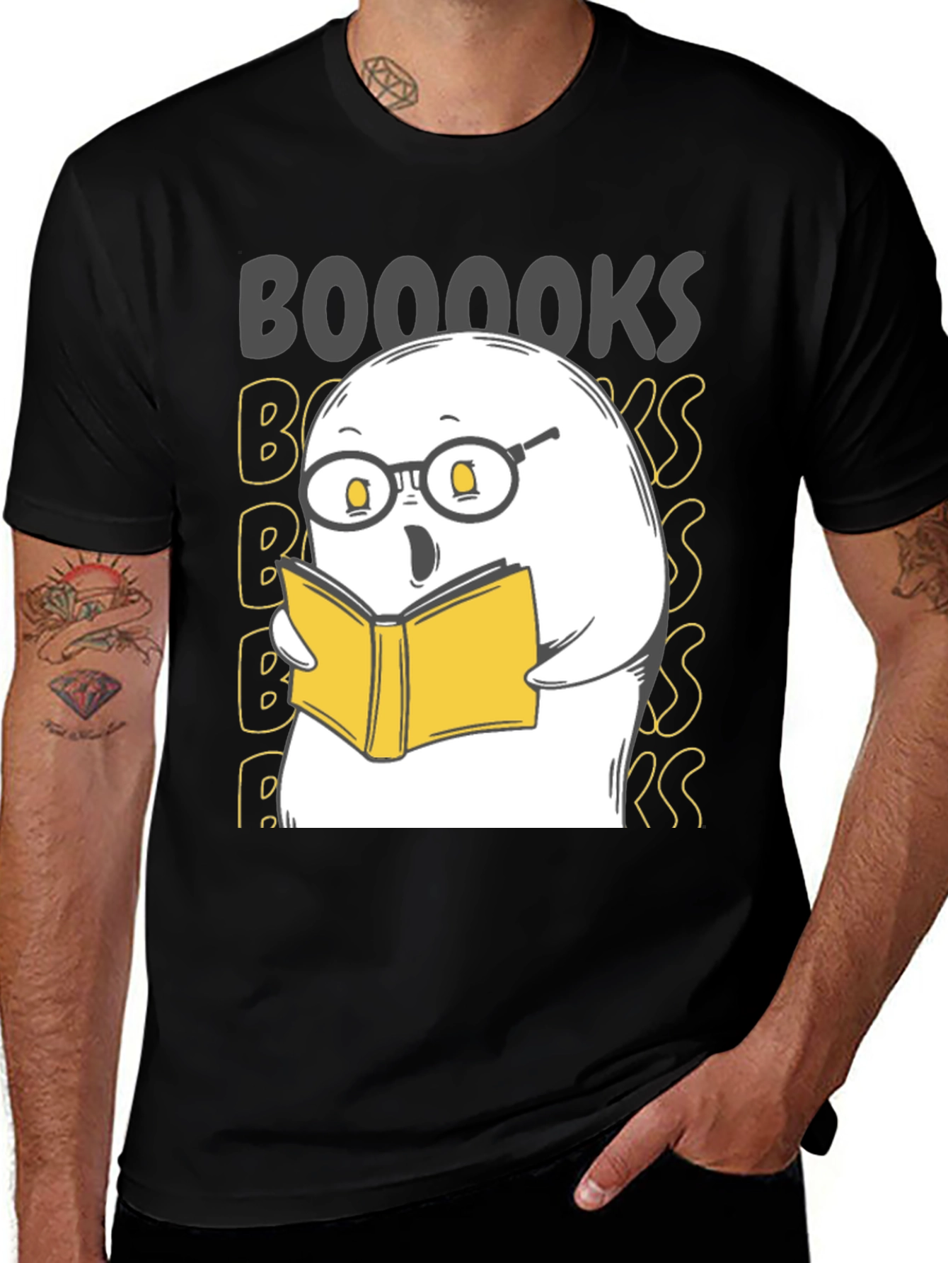 Booooks Ghost Reading T-Shirt - Halloween Tee
