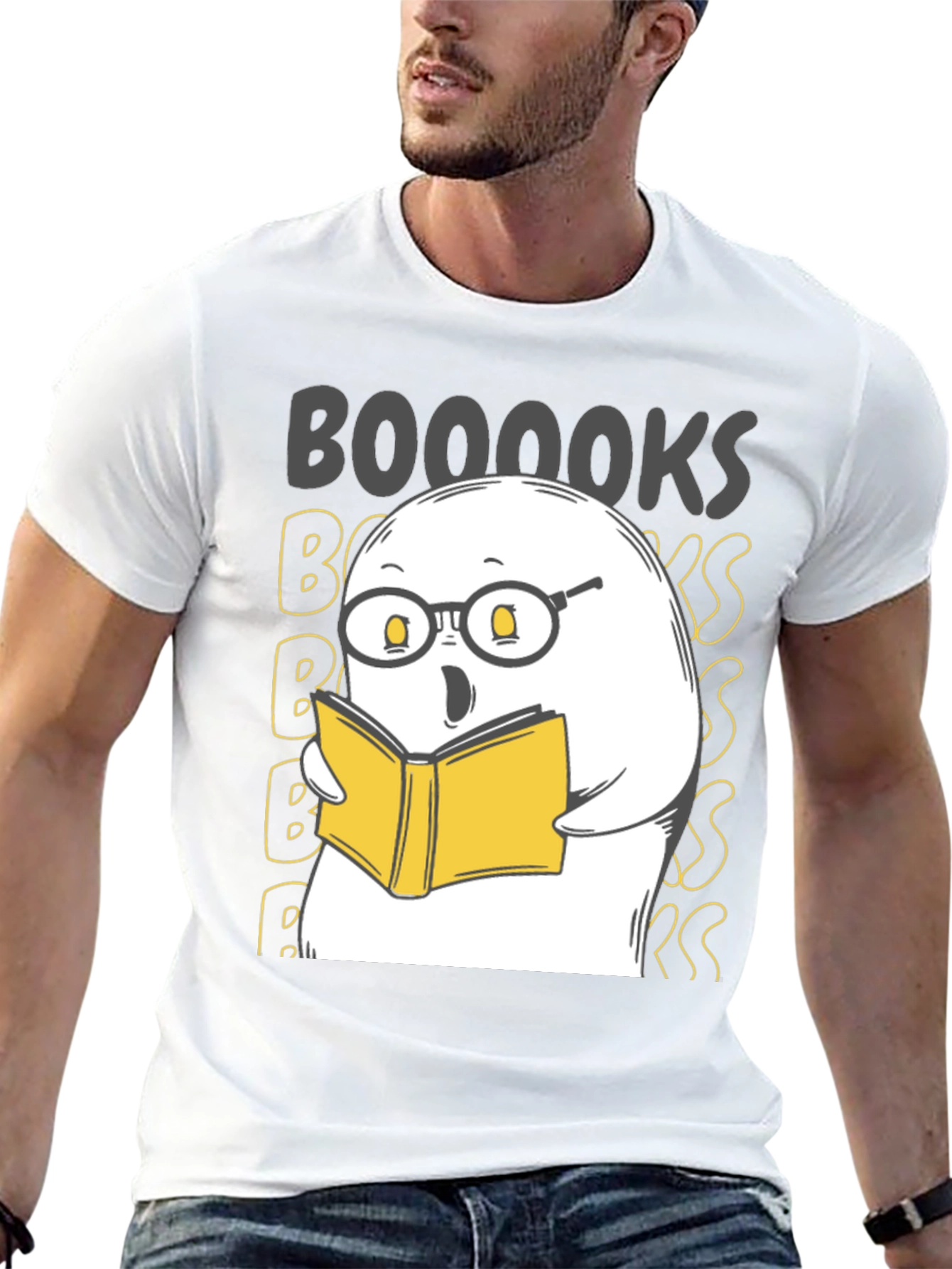 Booooks Ghost Reading T-Shirt - Halloween Tee