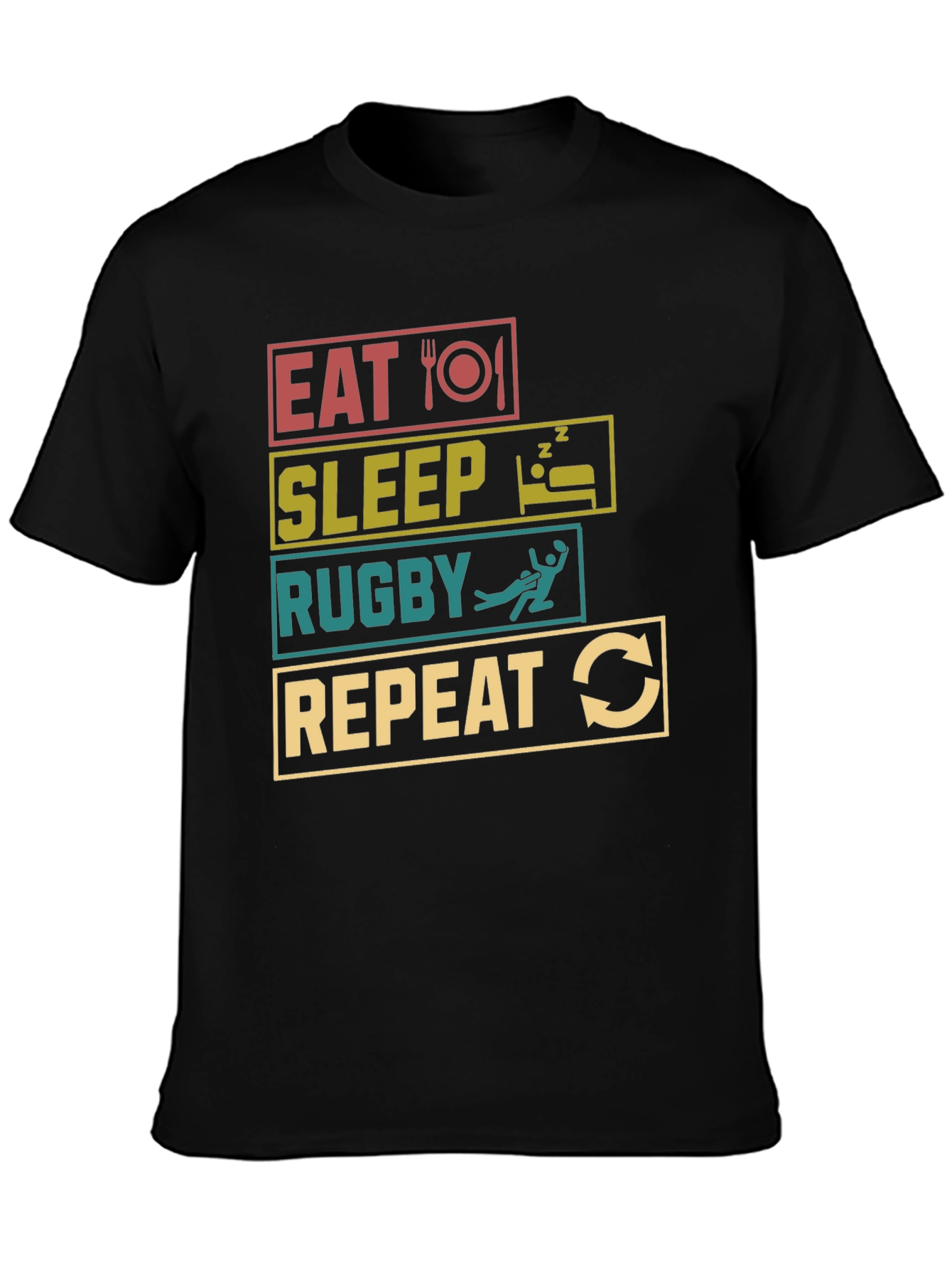 Eat Sleep Rugby Repeat Graphic Tee