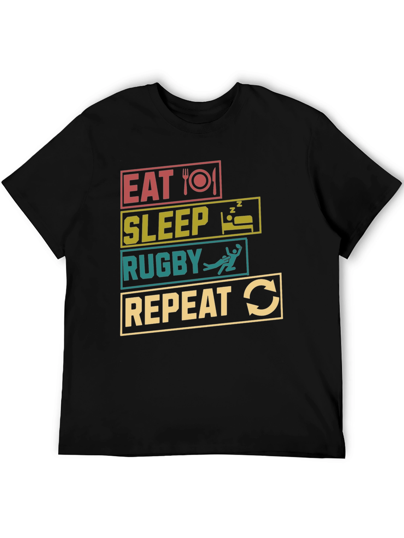 Eat Sleep Rugby Repeat Graphic Tee