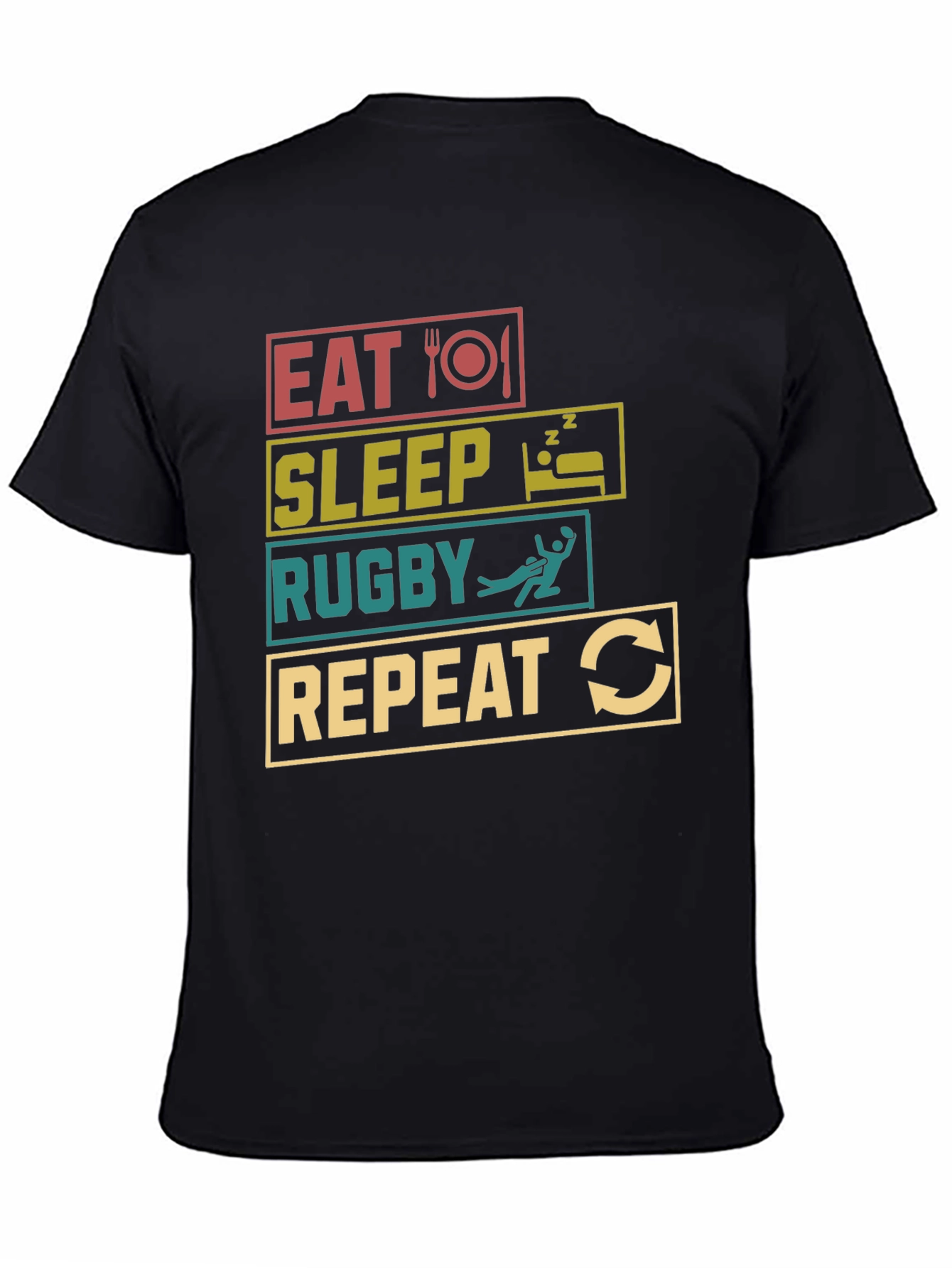 Eat Sleep Rugby Repeat Graphic Tee