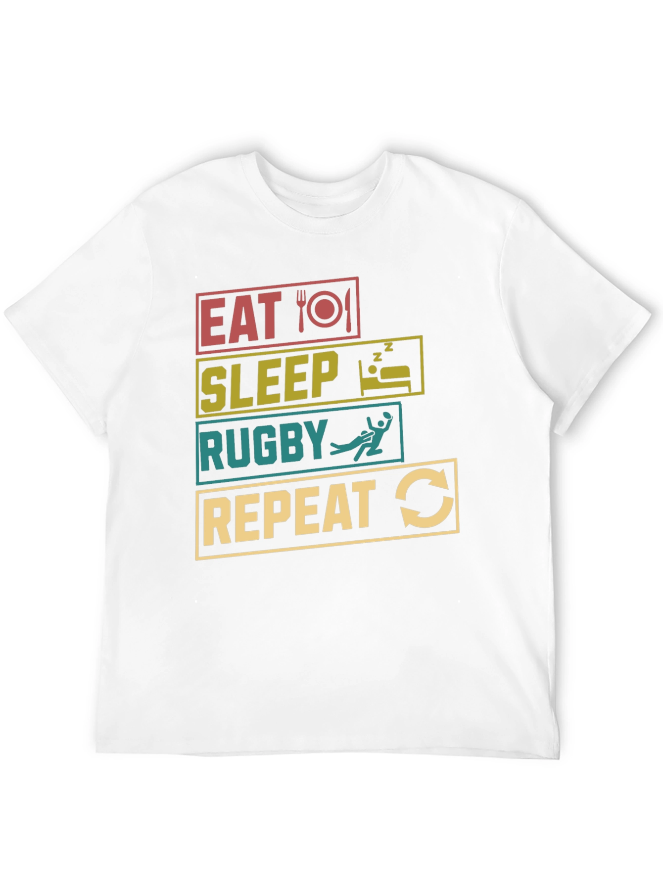 Eat Sleep Rugby Repeat Graphic Tee