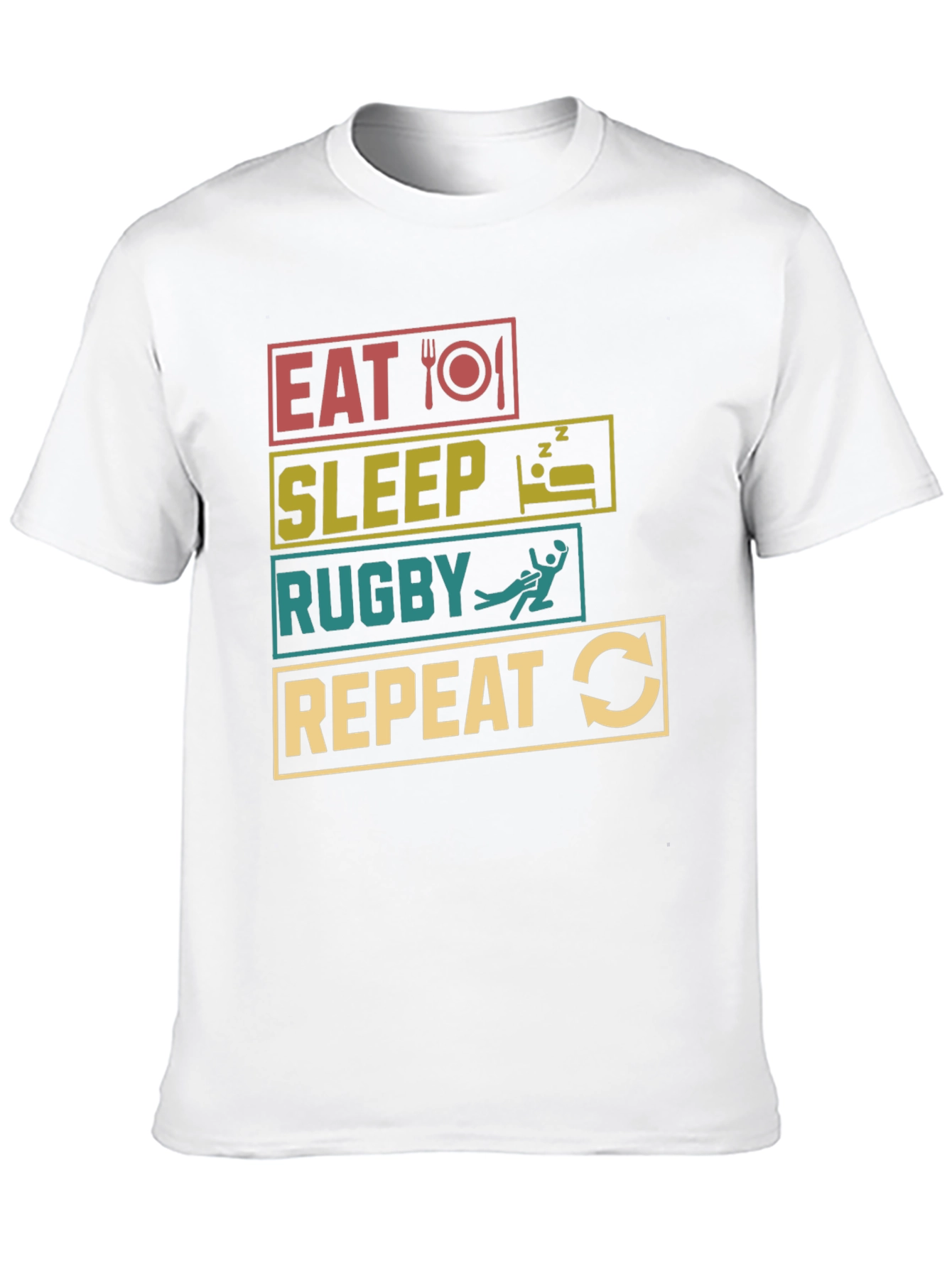 Eat Sleep Rugby Repeat Graphic Tee