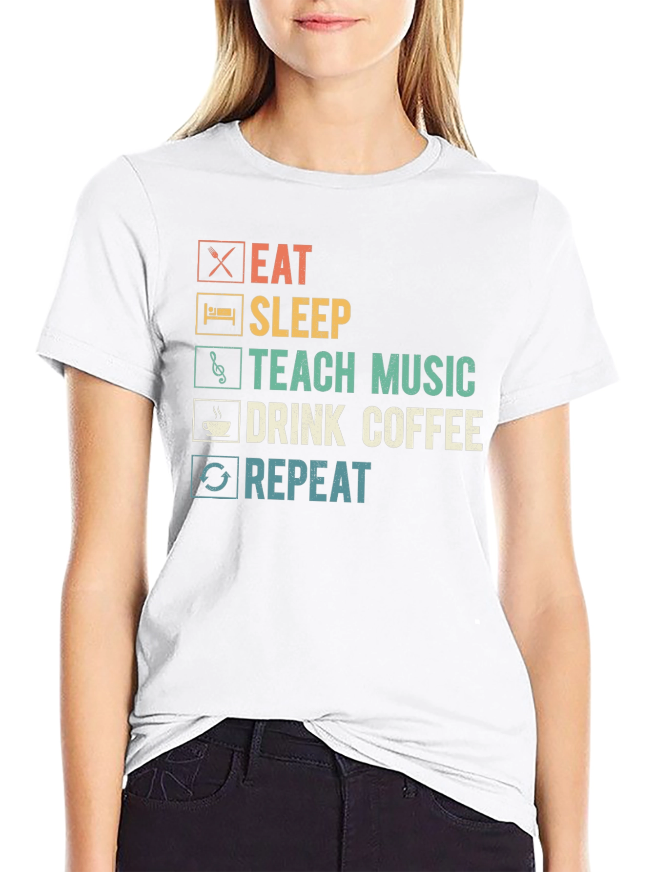 Eat Sleep Teach Music Coffee Repeat T-Shirt