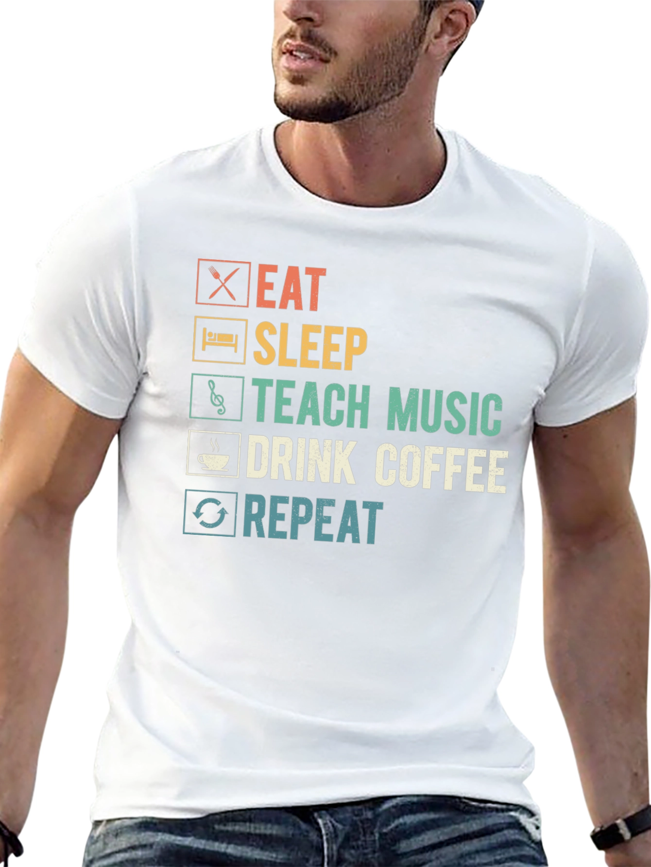 Eat Sleep Teach Music Coffee Repeat T-Shirt