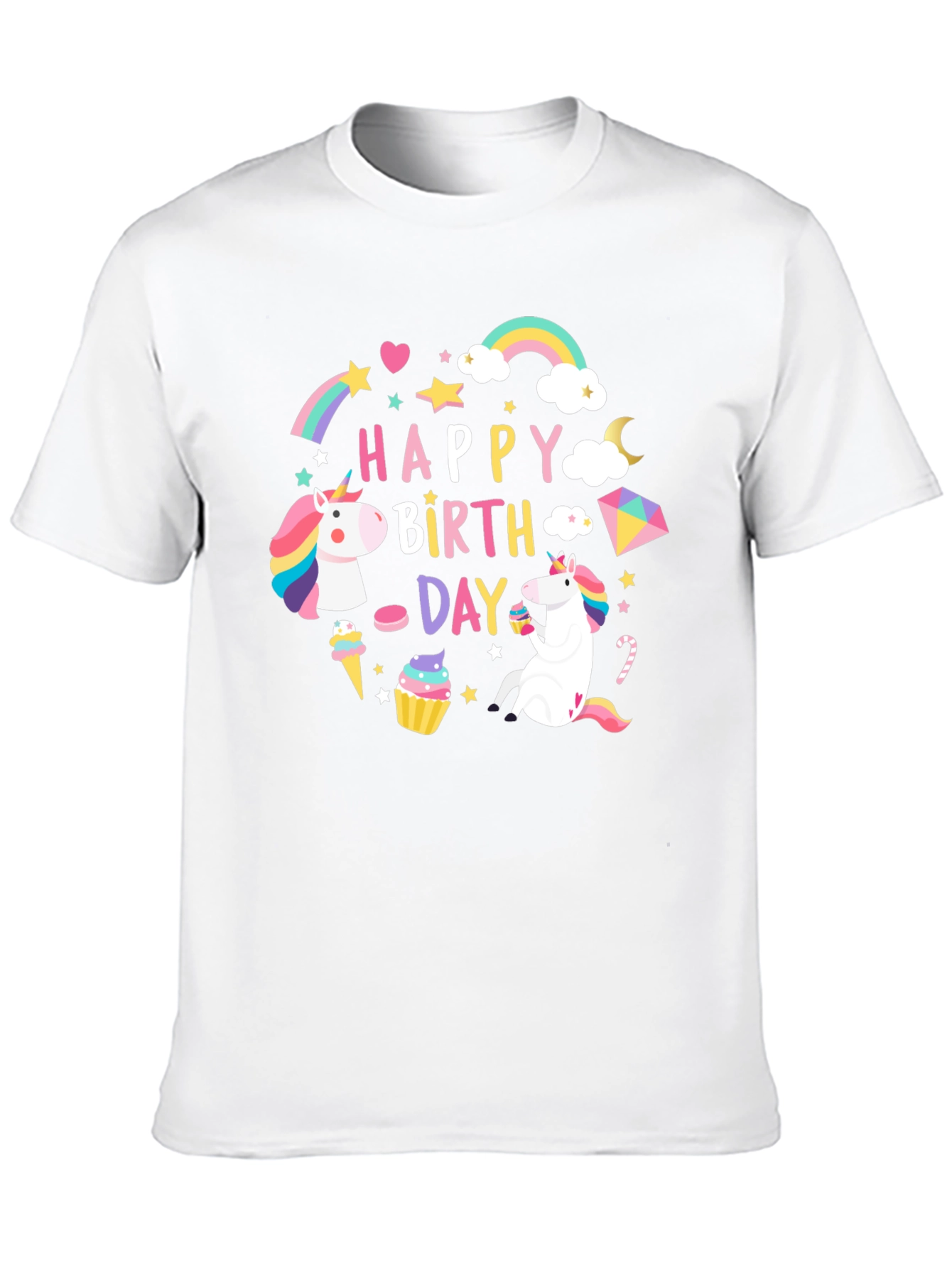 Happy Birthday Unicorn Graphic T-Shirt