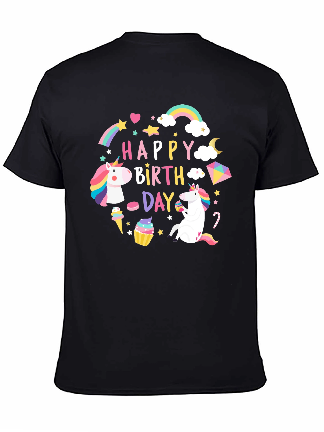 Happy Birthday Unicorn Graphic T-Shirt