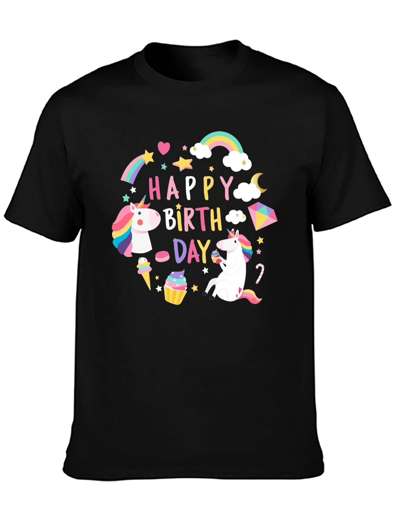 Happy Birthday Unicorn Graphic T-Shirt