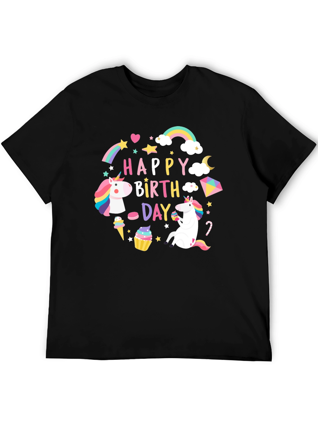 Happy Birthday Unicorn Graphic T-Shirt
