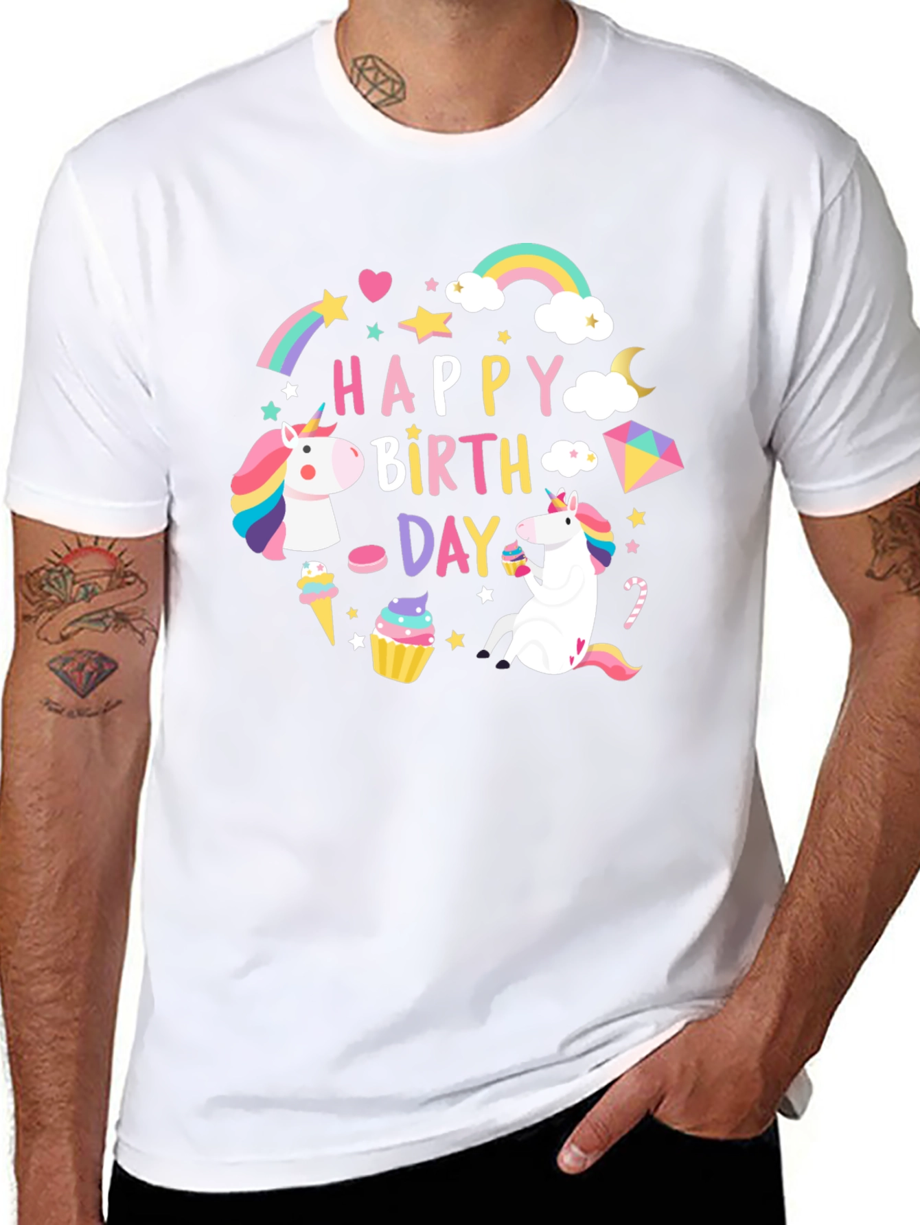 Happy Birthday Unicorn Graphic T-Shirt