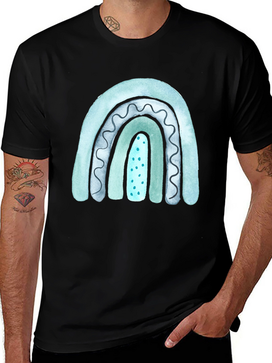 Watercolor Rainbow Graphic Tee - Black