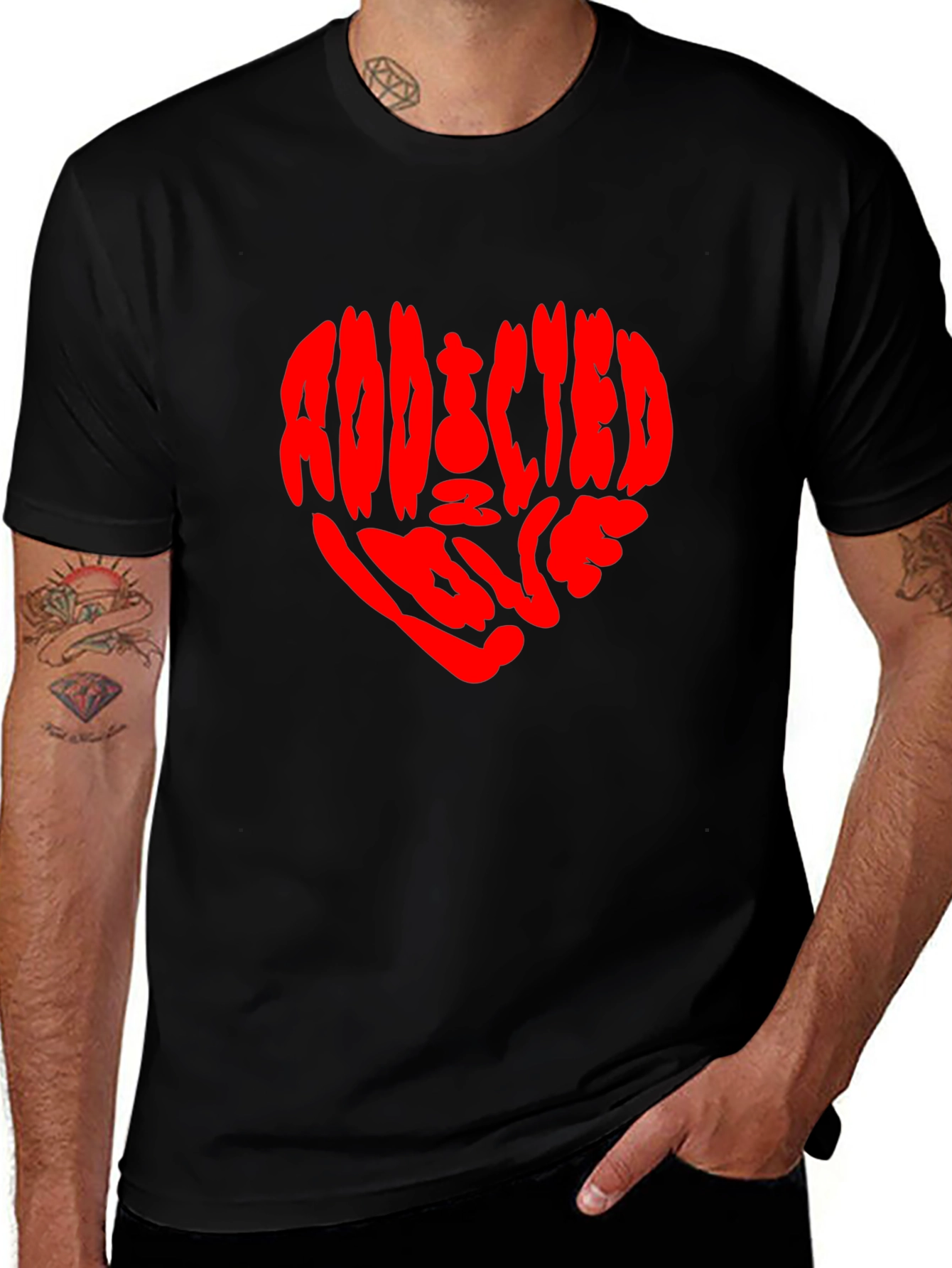 Addicted to Love Graphic Tee - Black
