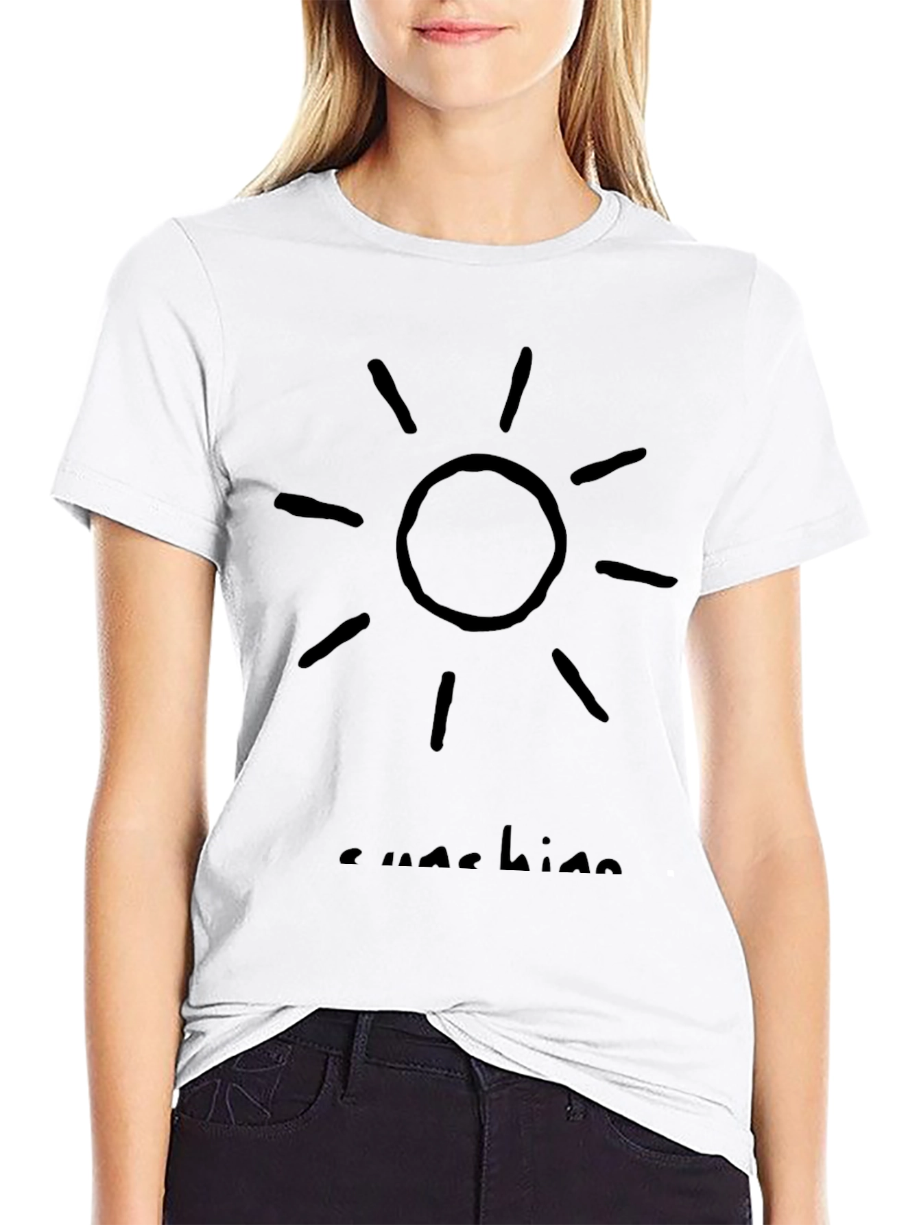 Sunshine Graphic T-Shirt - Black Casual Wear