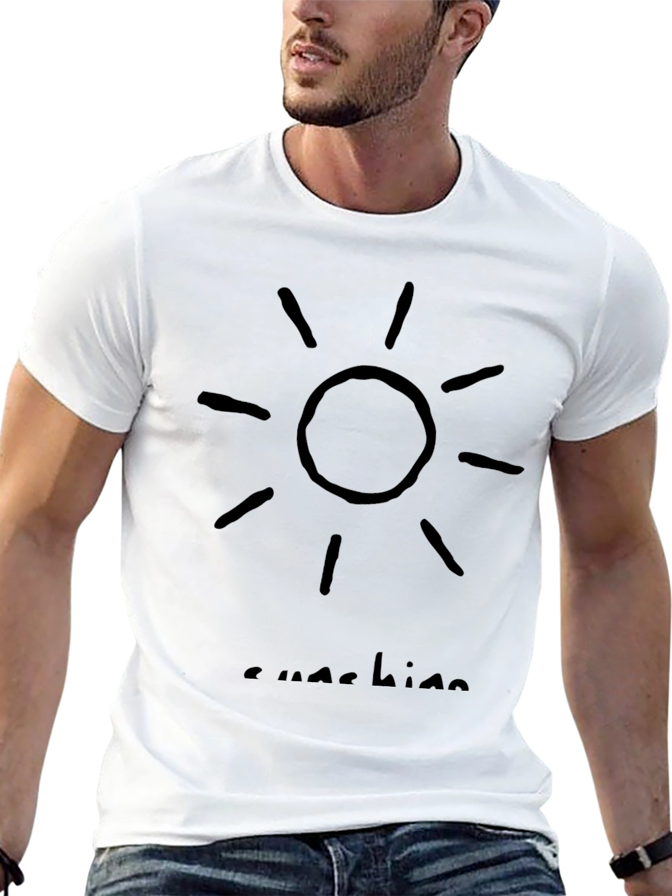 Sunshine Graphic T-Shirt - Black Casual Wear