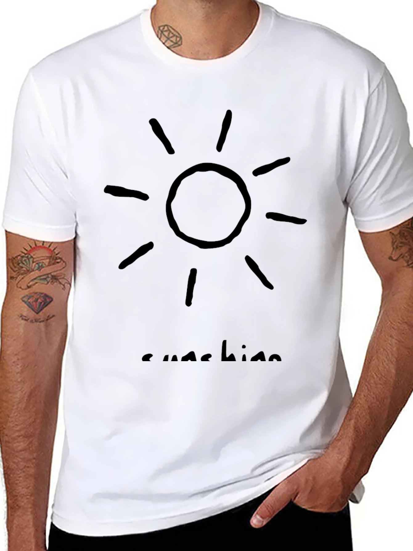 Sunshine Graphic T-Shirt - Black Casual Wear