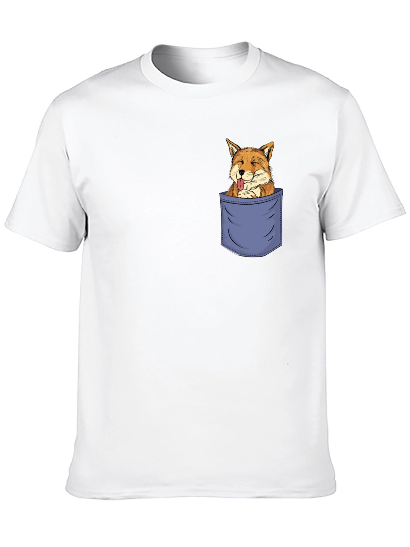 Fox in Pocket Graphic Tee - Mens Black T-Shirt