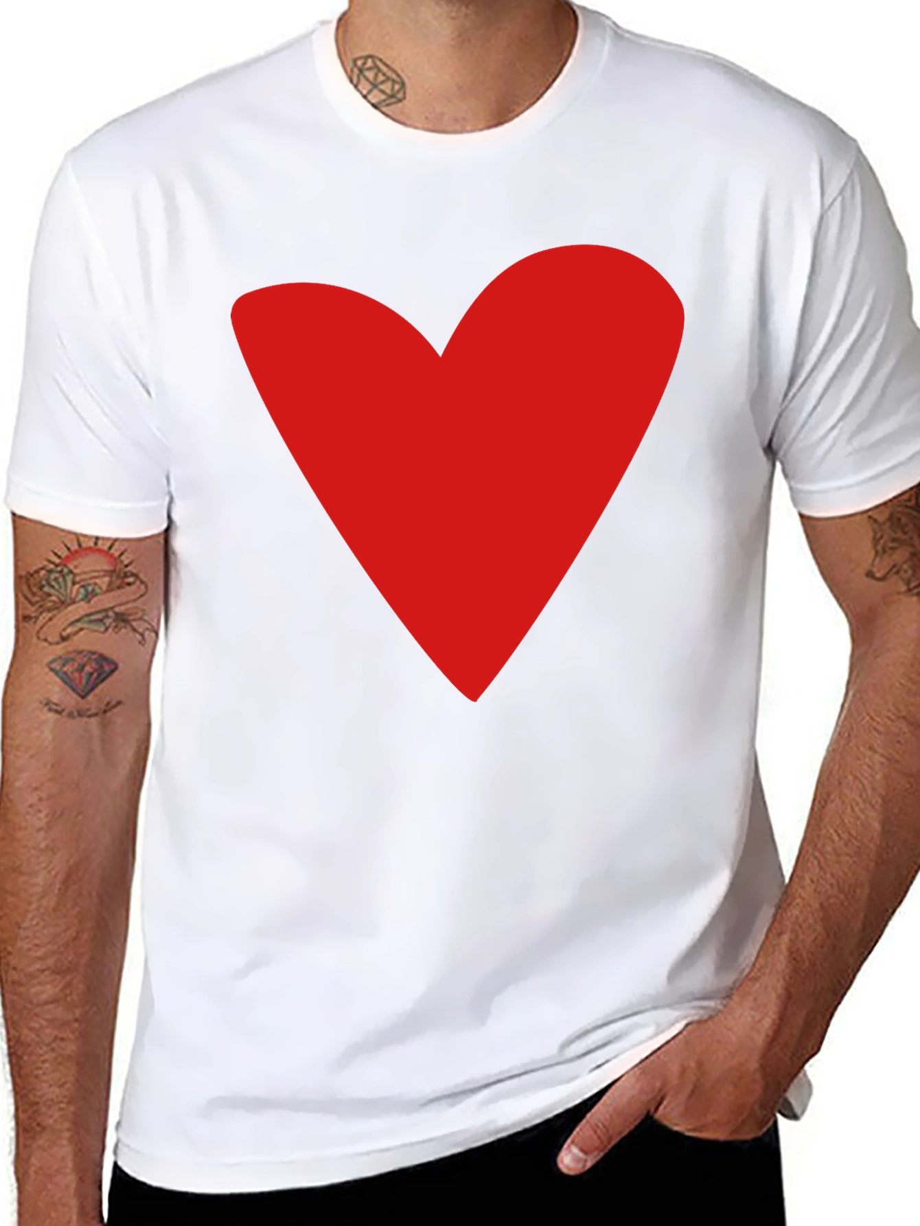 Heart Print Black T-Shirt - Express Your Love