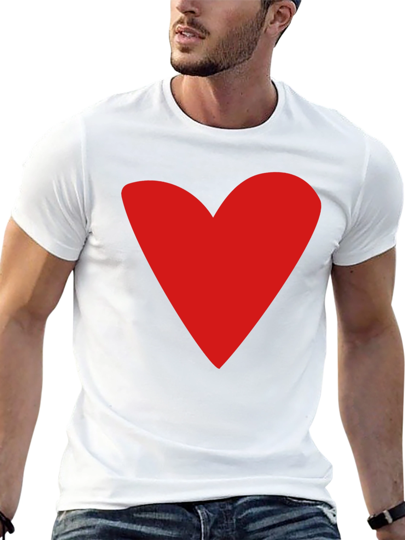 Heart Print Black T-Shirt - Express Your Love