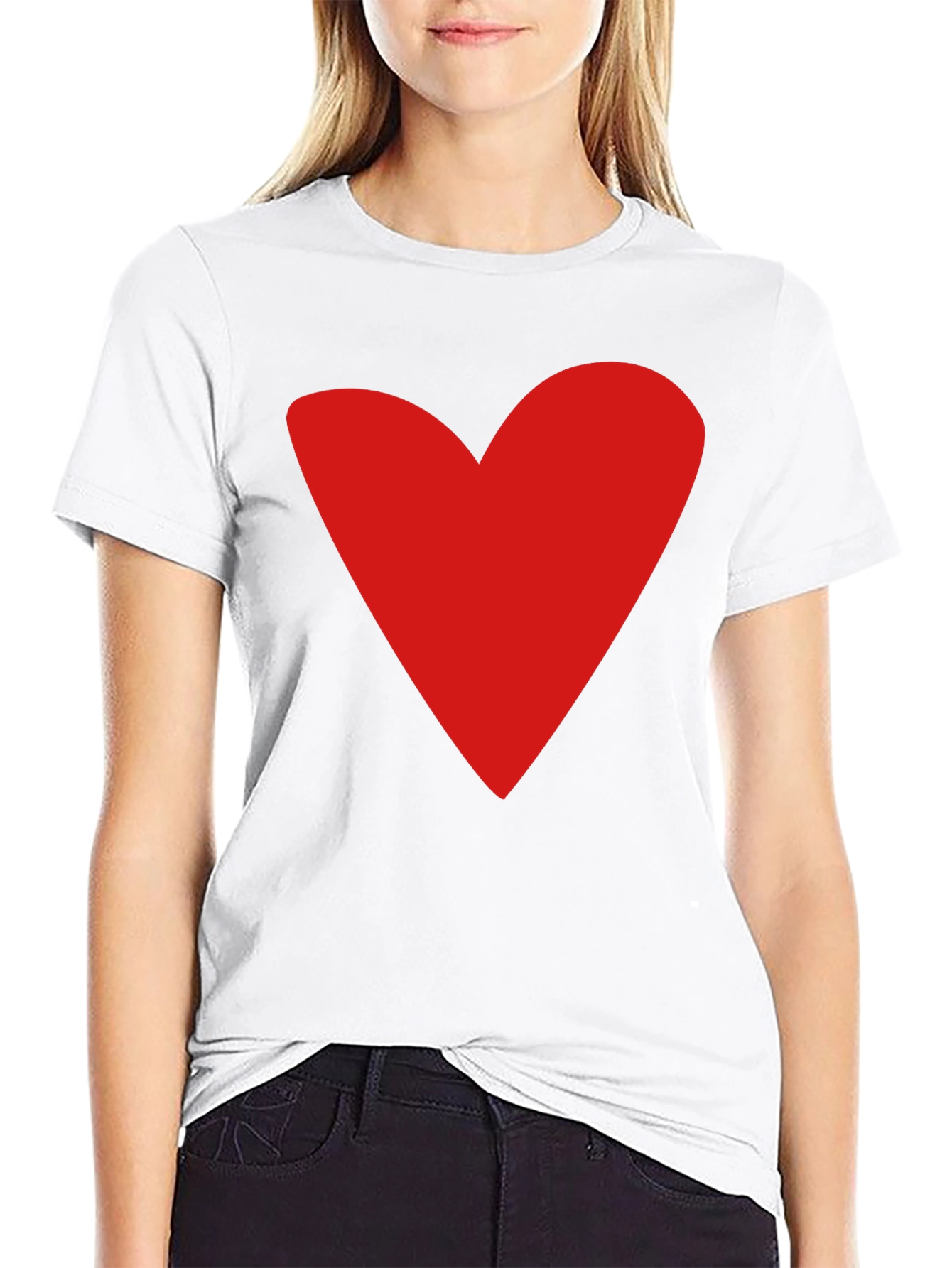 Heart Print Black T-Shirt - Express Your Love