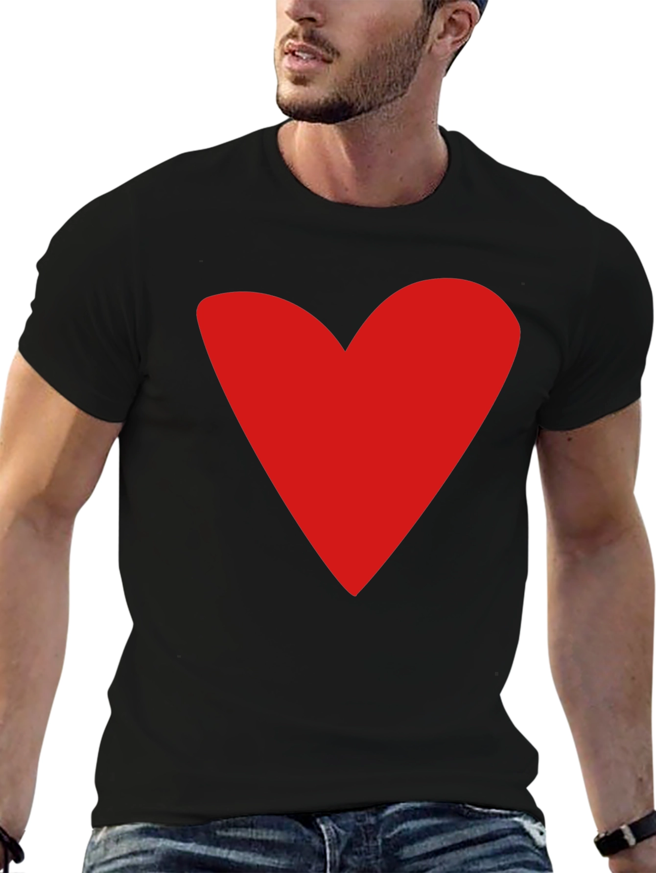 Heart Print Black T-Shirt - Express Your Love
