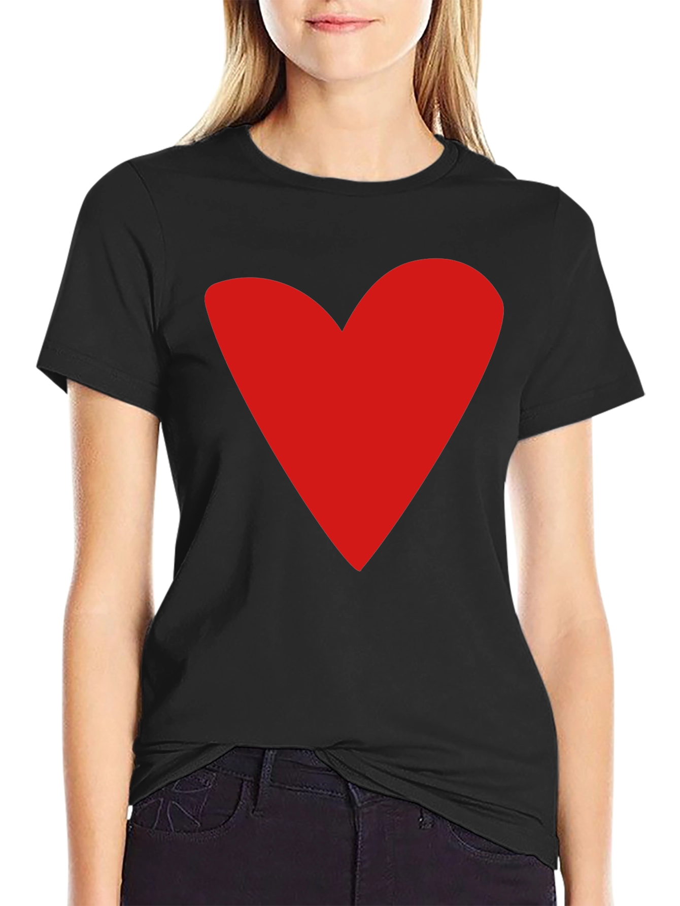 Heart Print Black T-Shirt - Express Your Love
