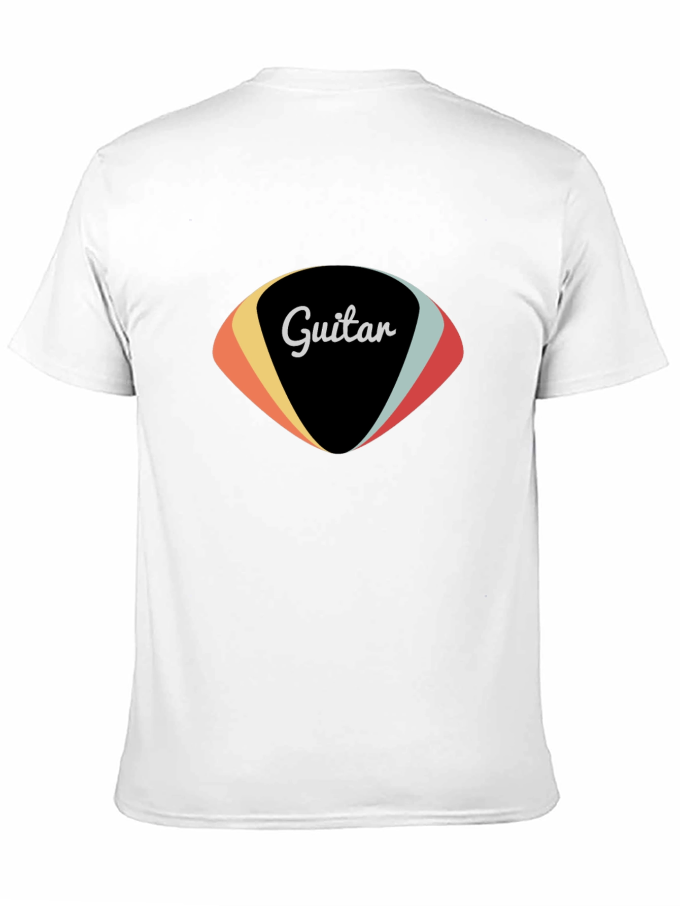 Retro Guitar Pick Graphic Tee - Black Cotton