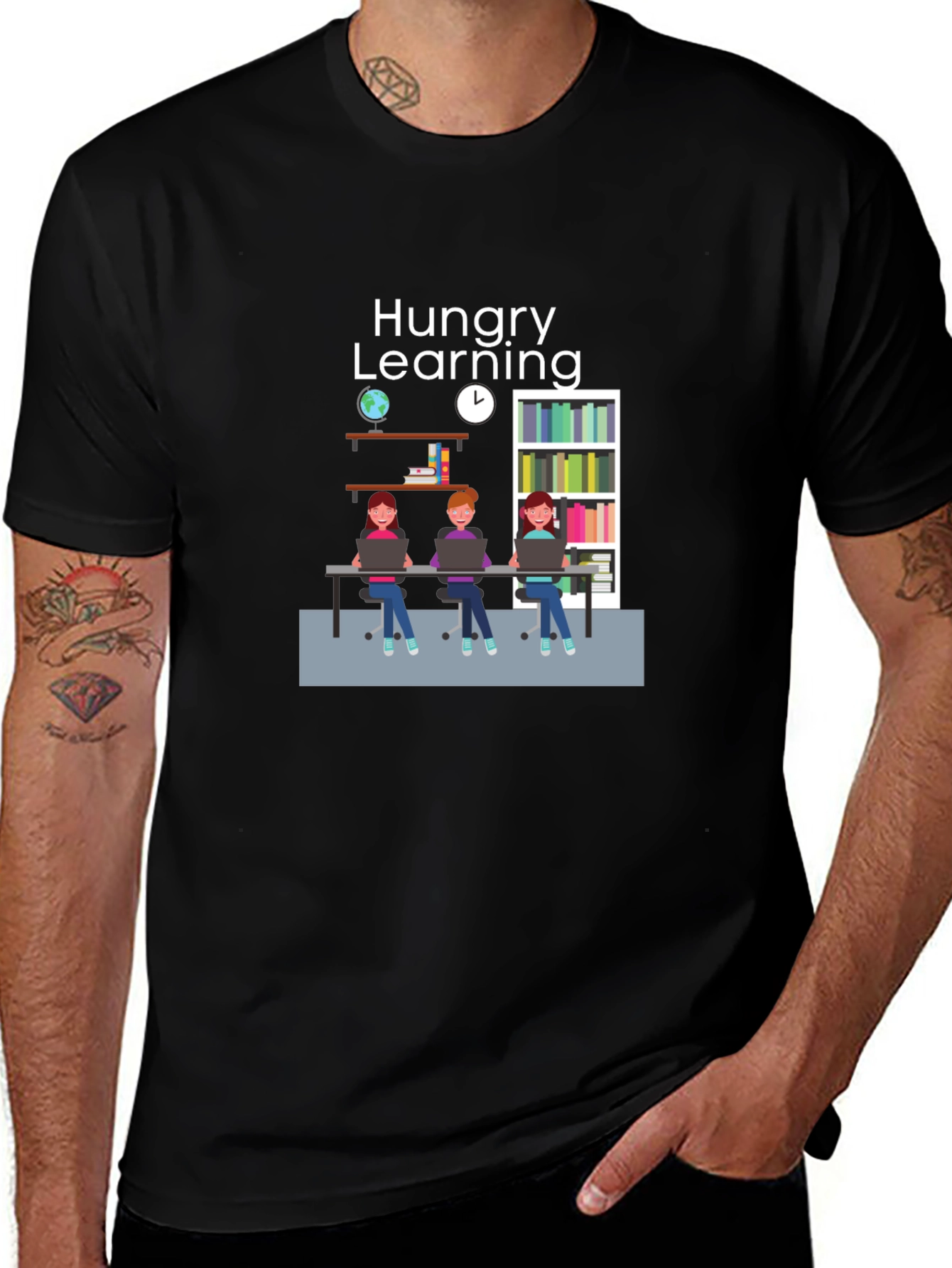 Hungry Learning Unisex Black T-Shirt