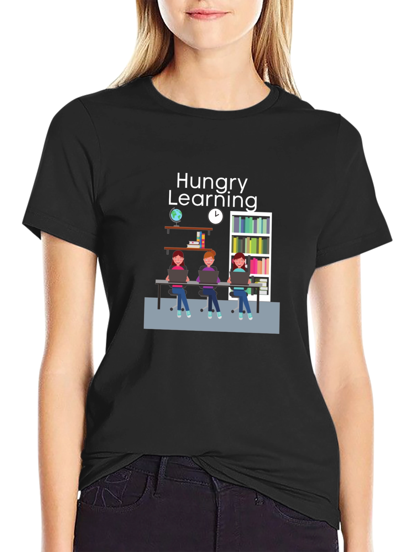 Hungry Learning Unisex Black T-Shirt