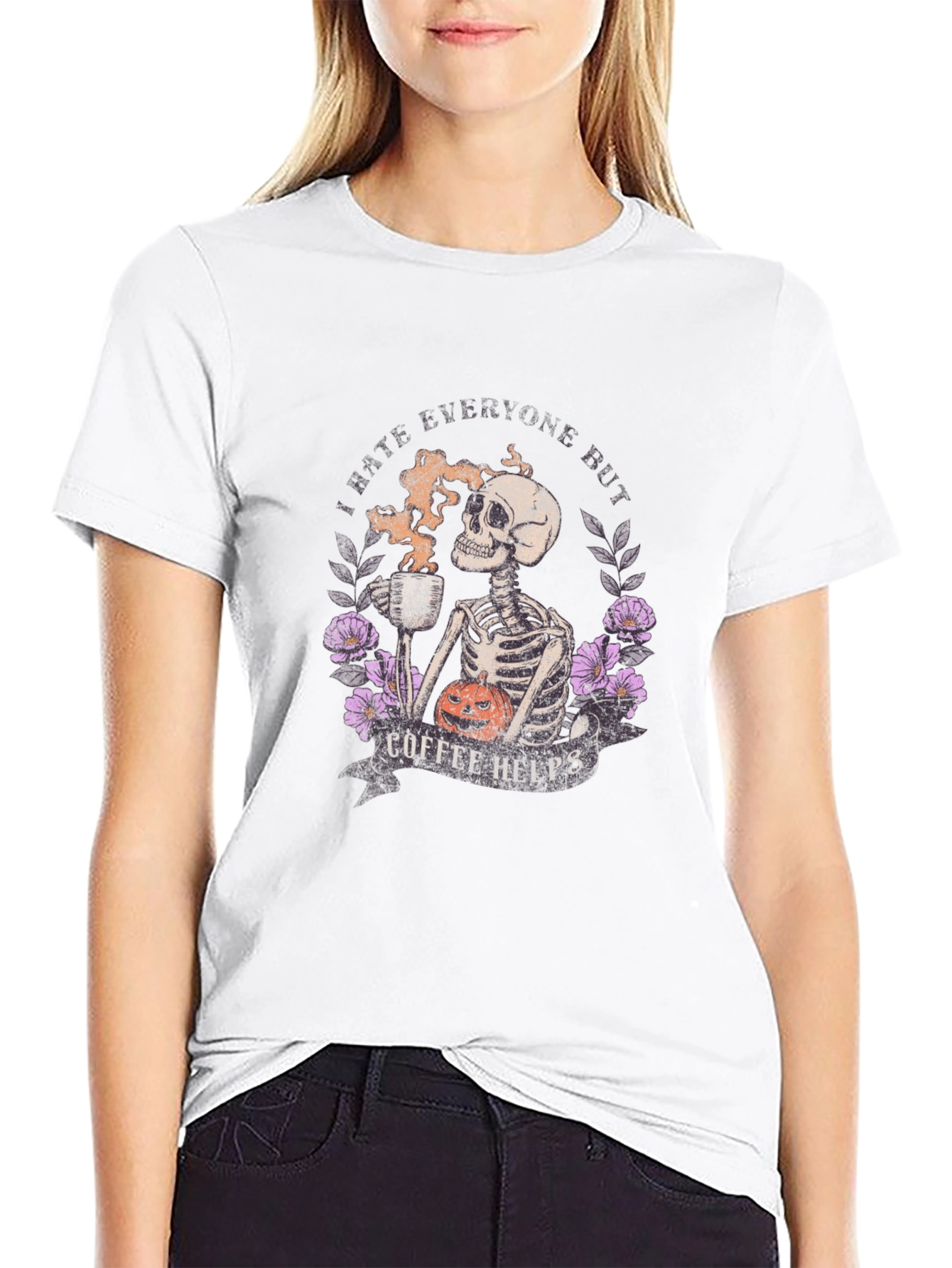 Coffee Helps Skeleton Graphic Tee