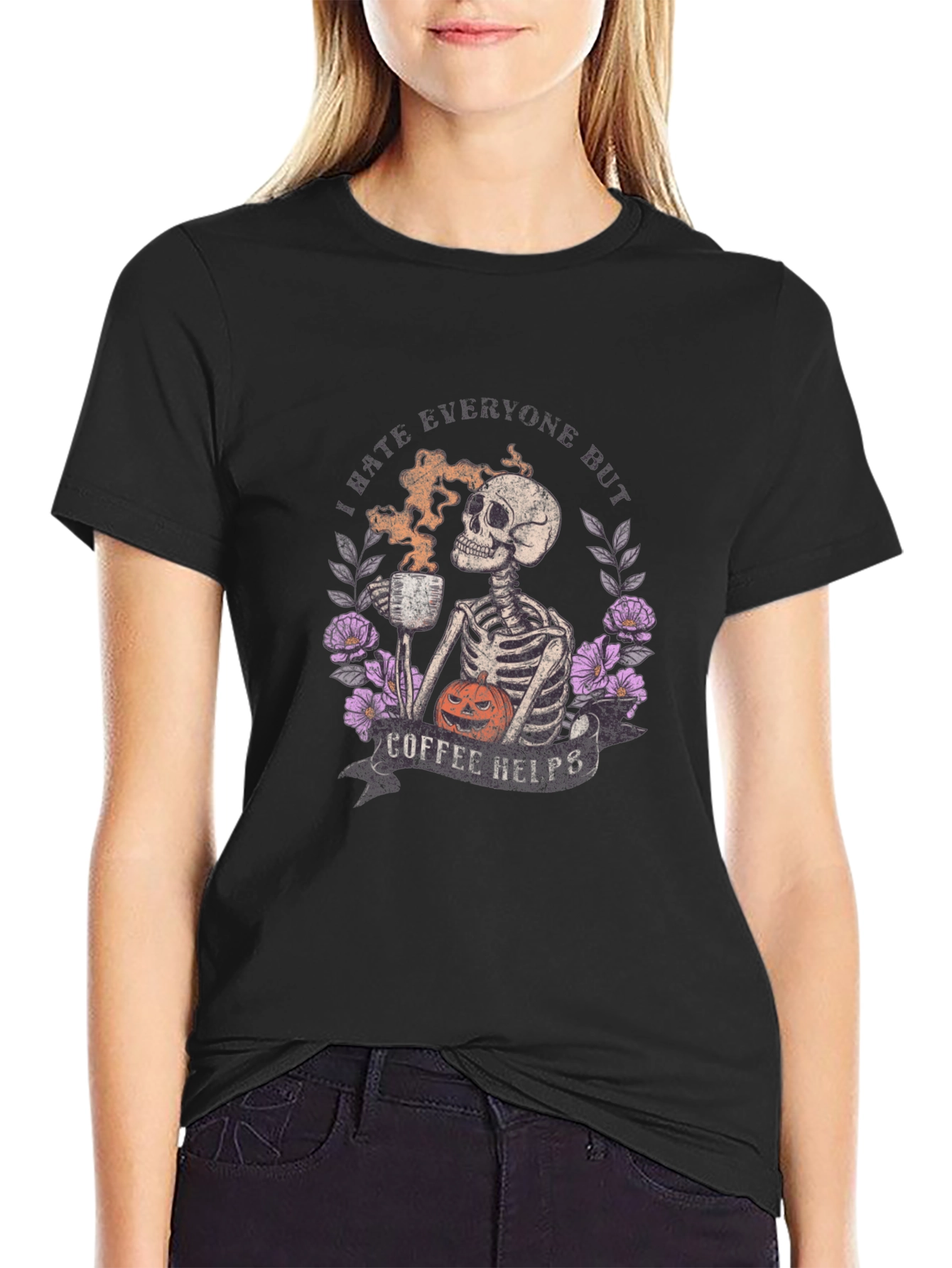 Coffee Helps Skeleton Graphic Tee