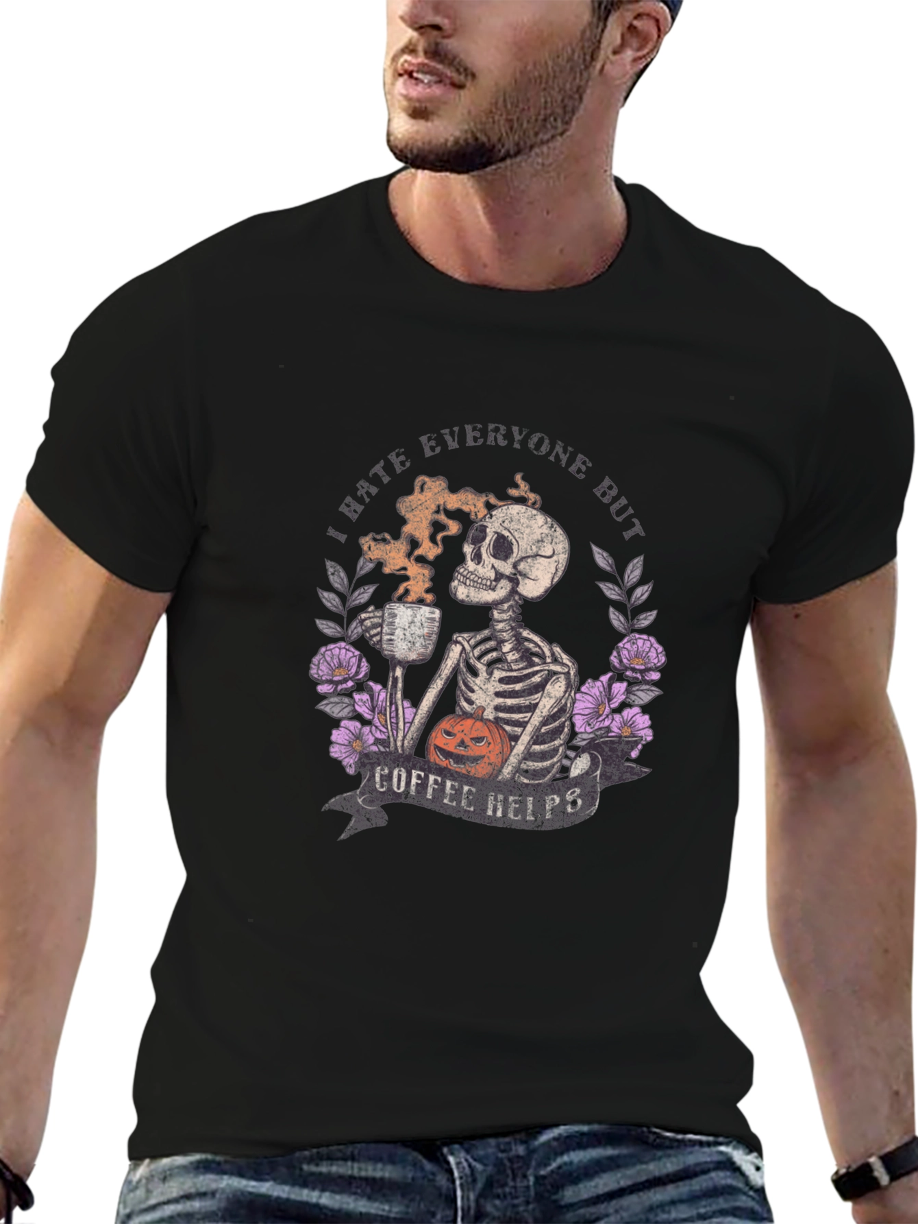 Coffee Helps Skeleton Graphic Tee