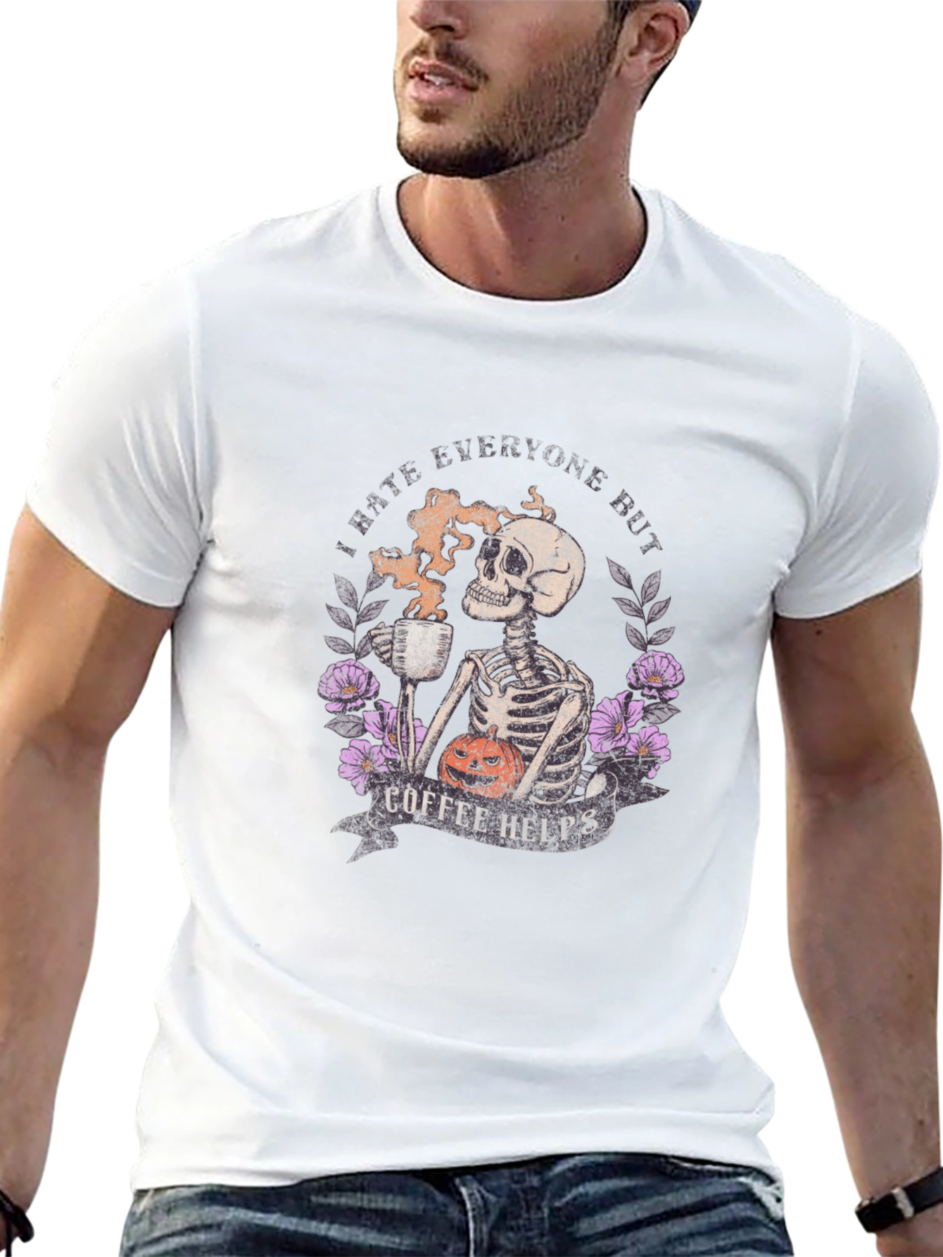 Coffee Helps Skeleton Graphic Tee