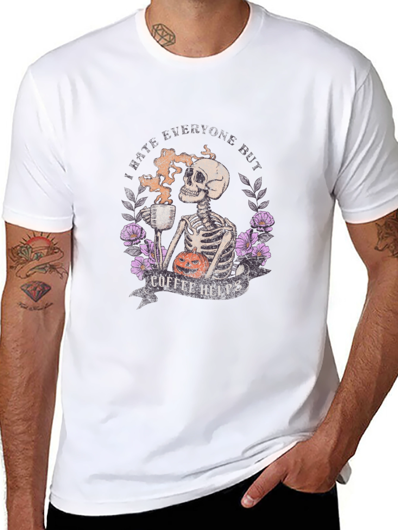 Coffee Helps Skeleton Graphic Tee
