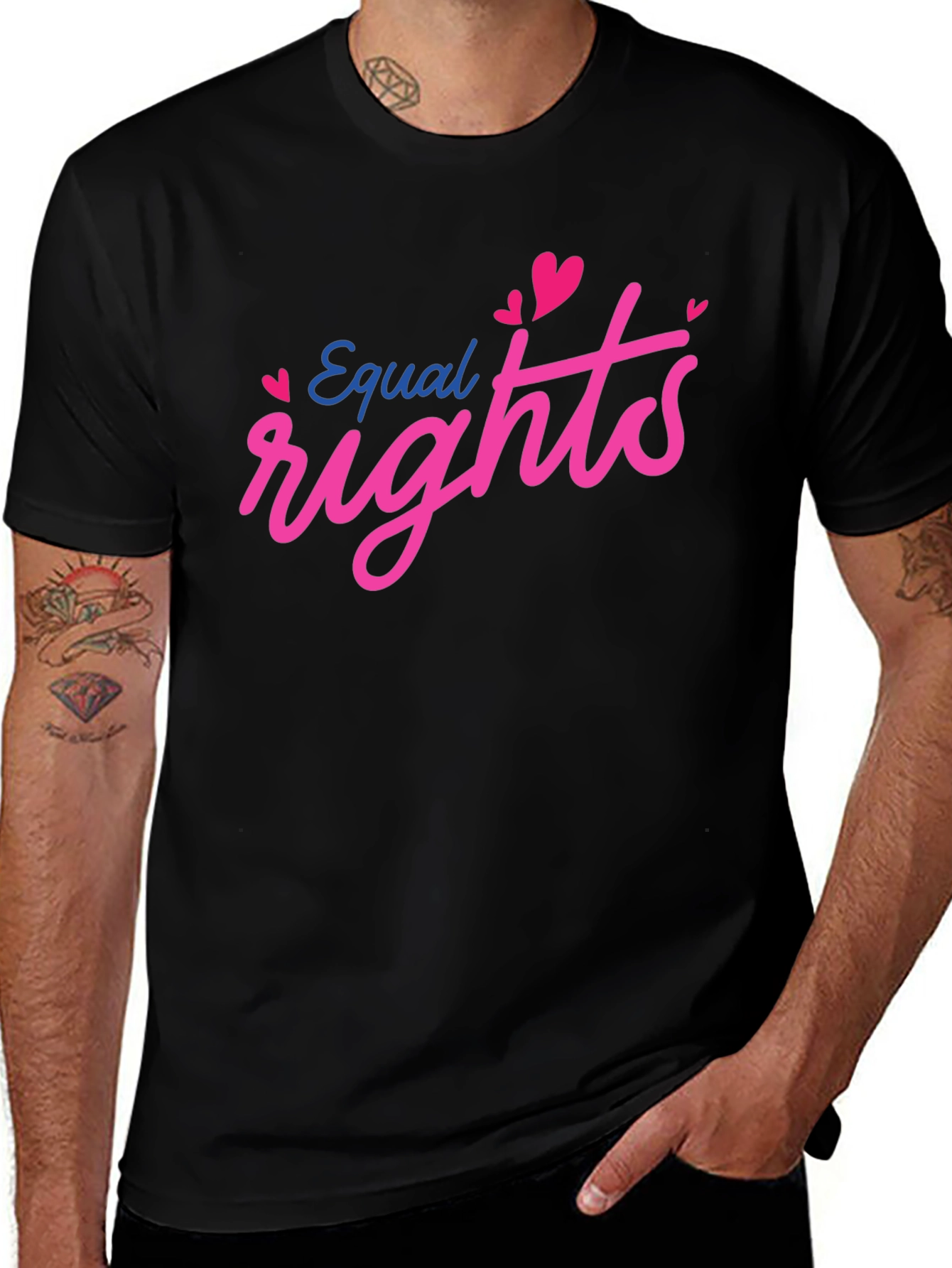 Equal Rights Heart Graphic Black Tee