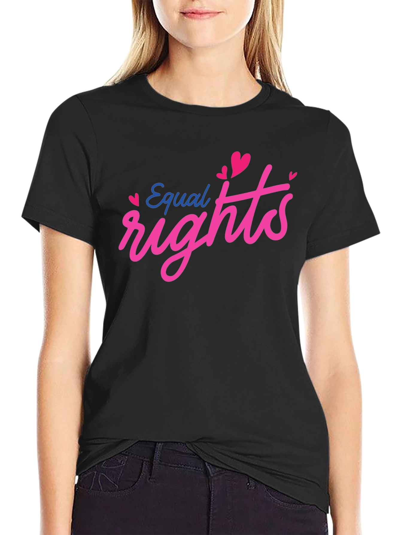Equal Rights Heart Graphic Black Tee