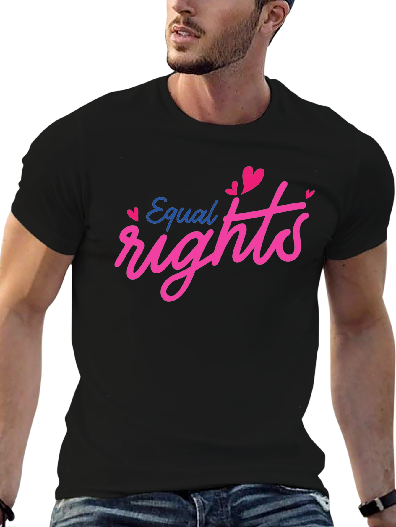 Equal Rights Heart Graphic Black Tee