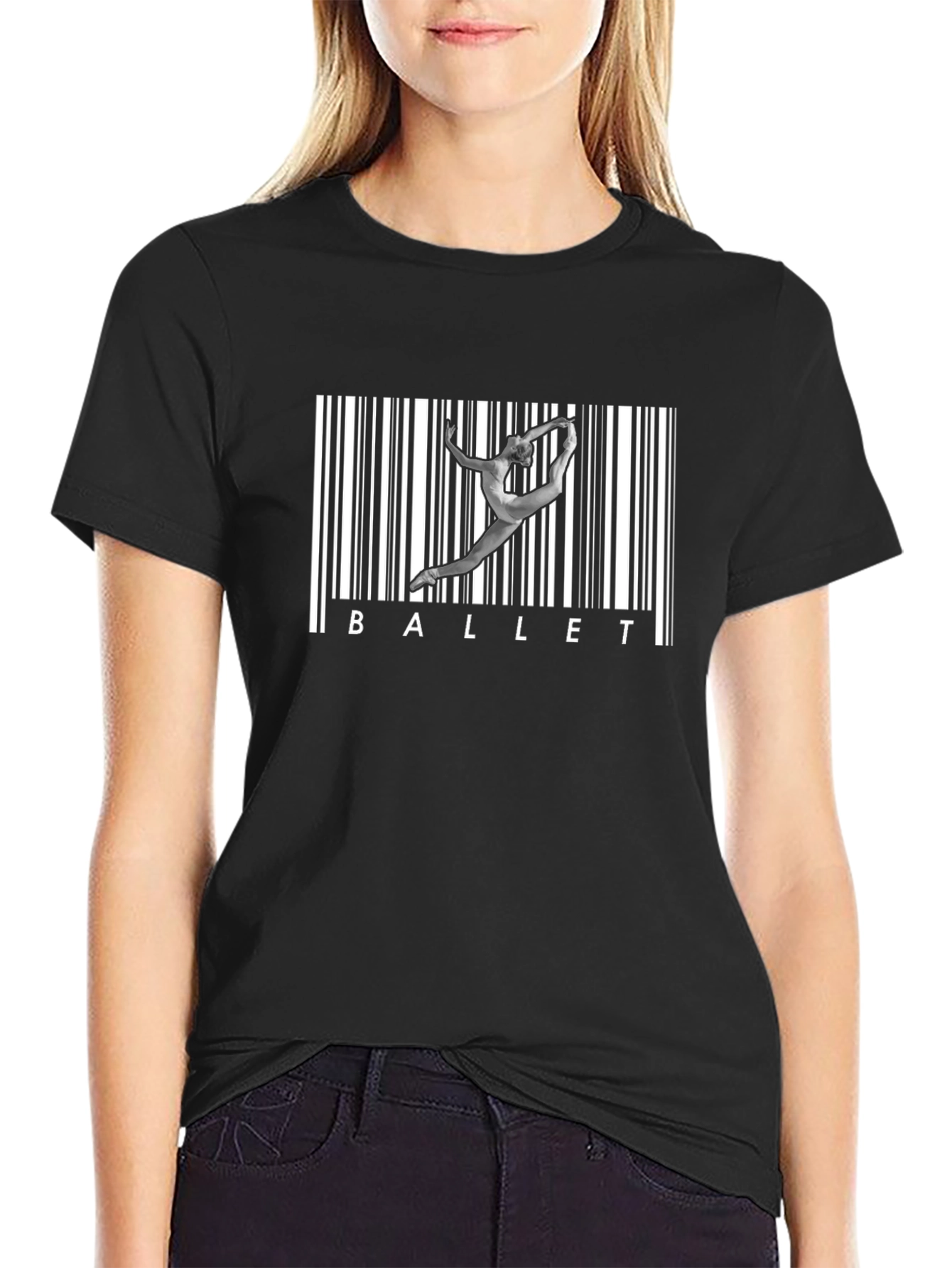 Ballet Barcode Graphic Tee - Dancer Shirt