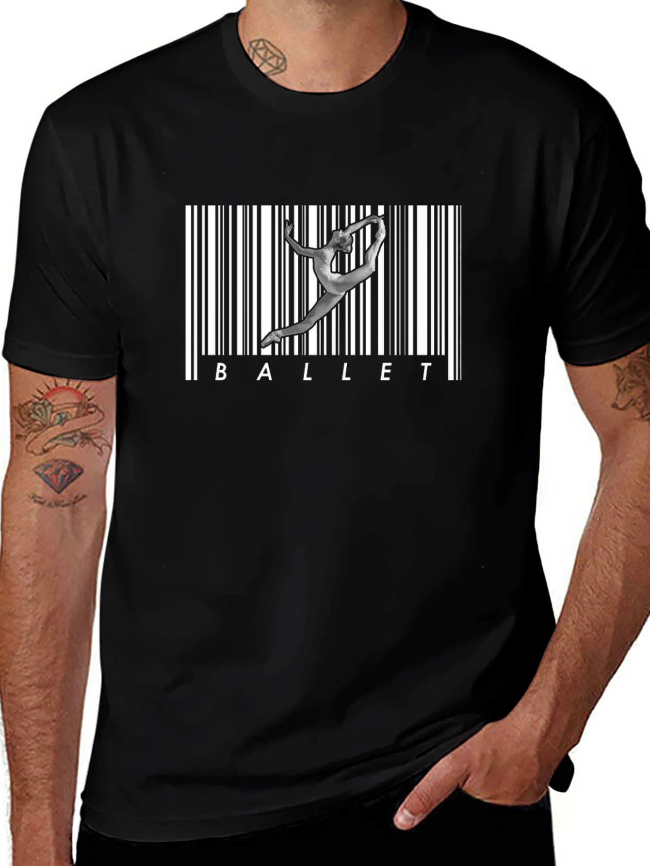 Ballet Barcode Graphic Tee - Dancer Shirt