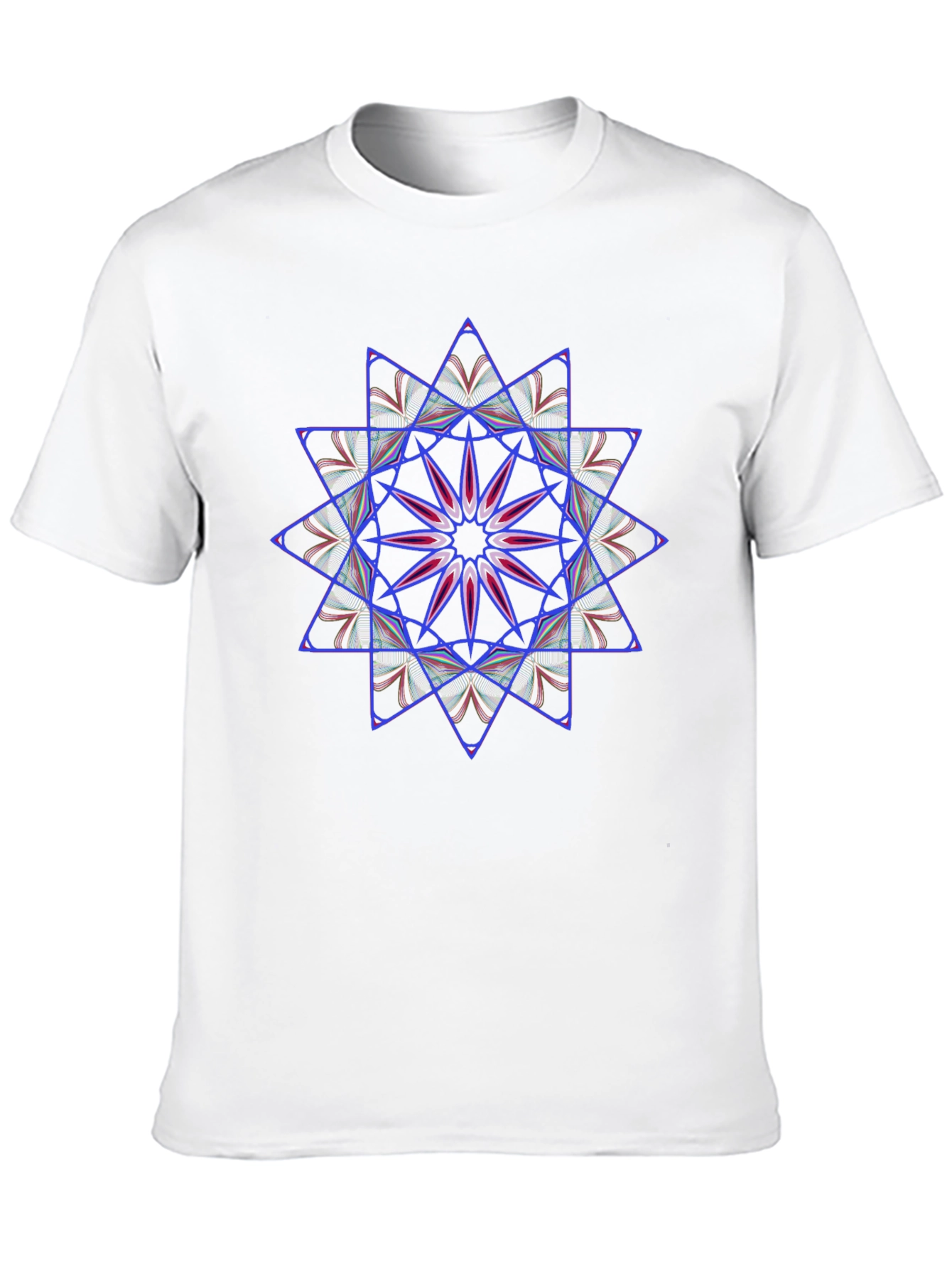 Geometric Starburst Graphic Tee - Black