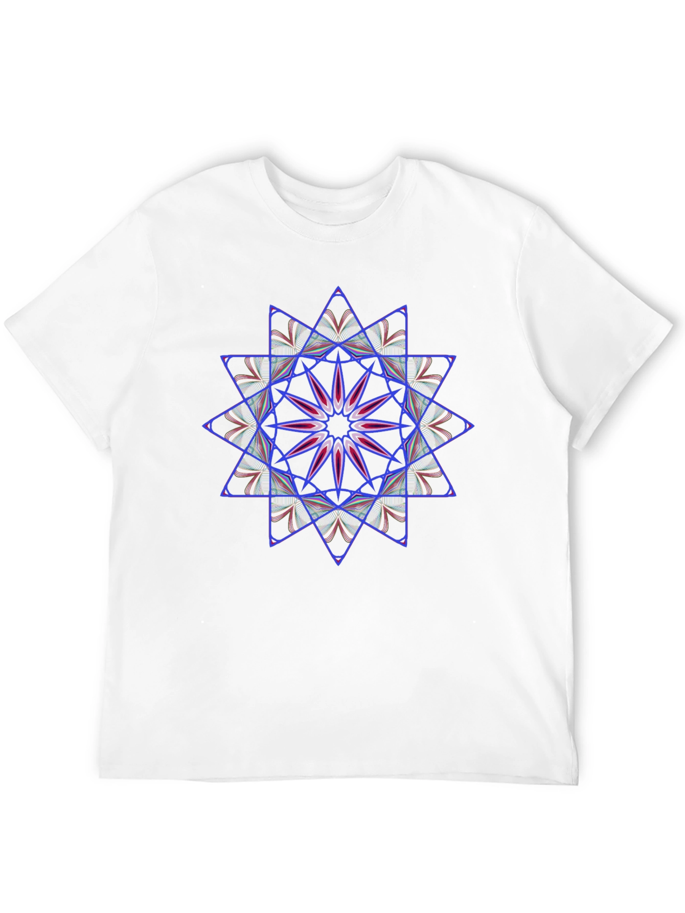 Geometric Starburst Graphic Tee - Black