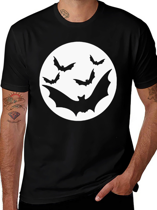 Bat Moon Graphic Tee - Halloween Shirt