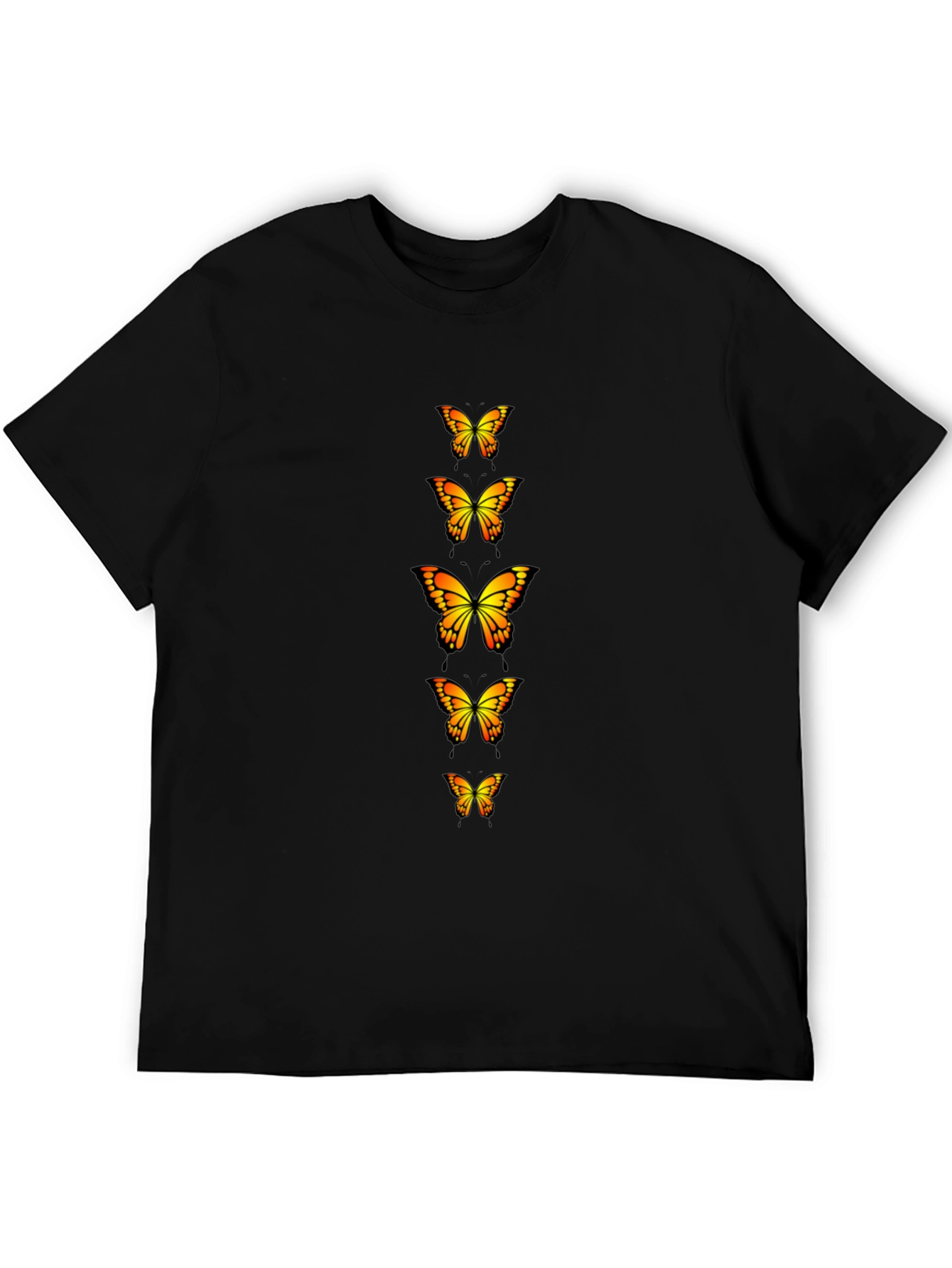 Butterfly Print T-Shirt - Black