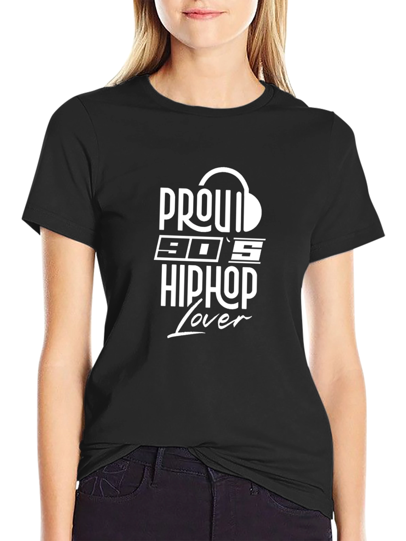 Proud 90s Hip Hop Lover Black T-Shirt