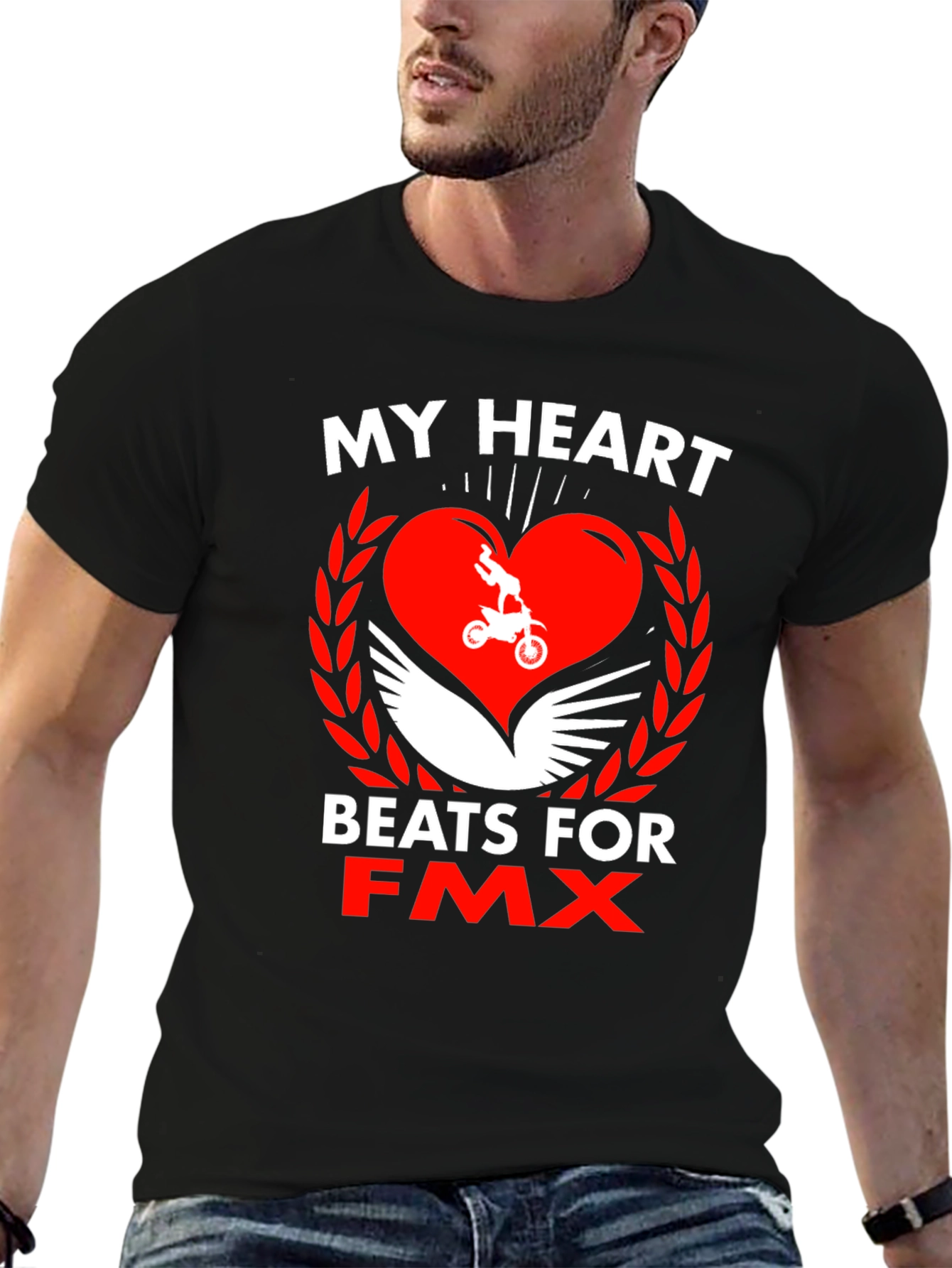 My Heart Beats for FMX Black T-Shirt