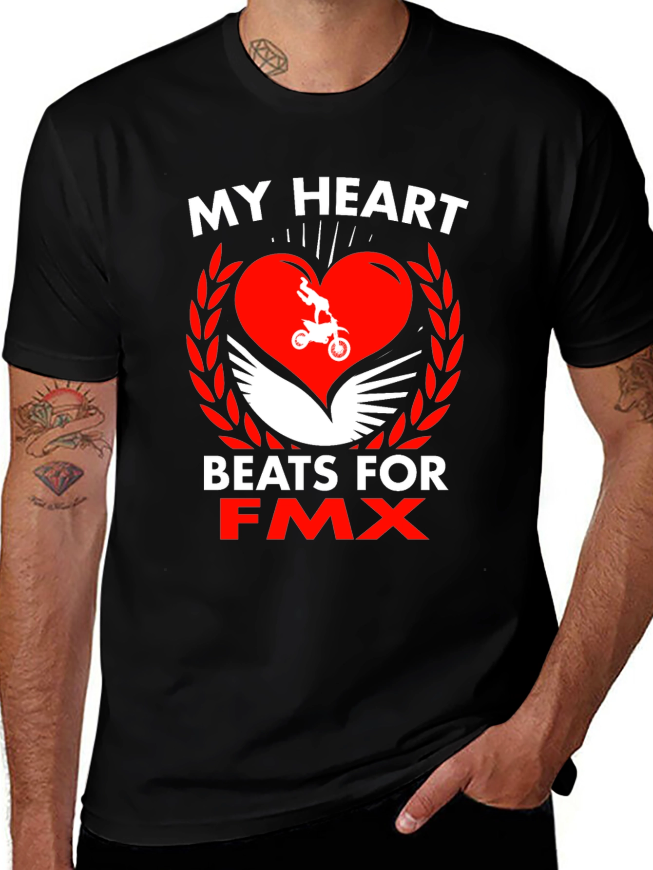 My Heart Beats for FMX Black T-Shirt
