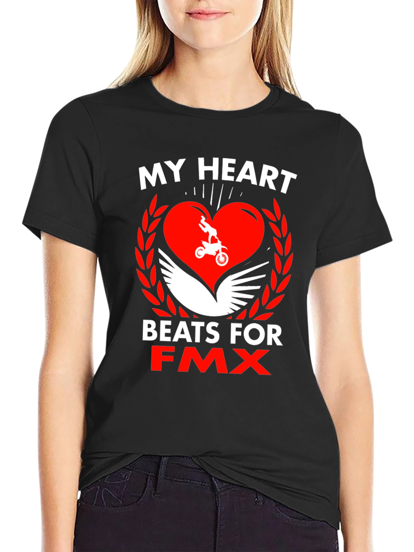 My Heart Beats for FMX Black T-Shirt
