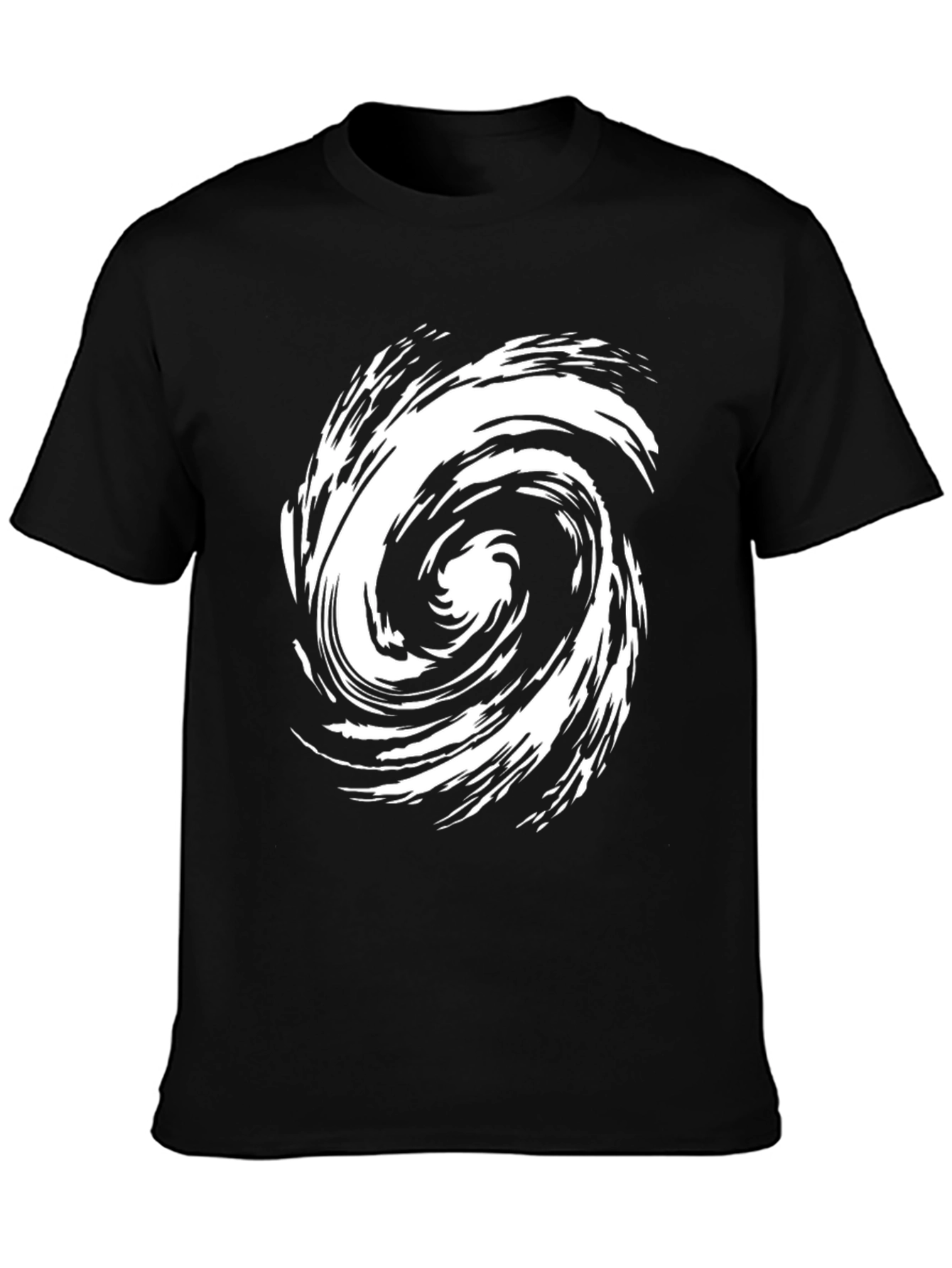 Abstract Swirl Graphic Tee - Casual Black T-Shirt
