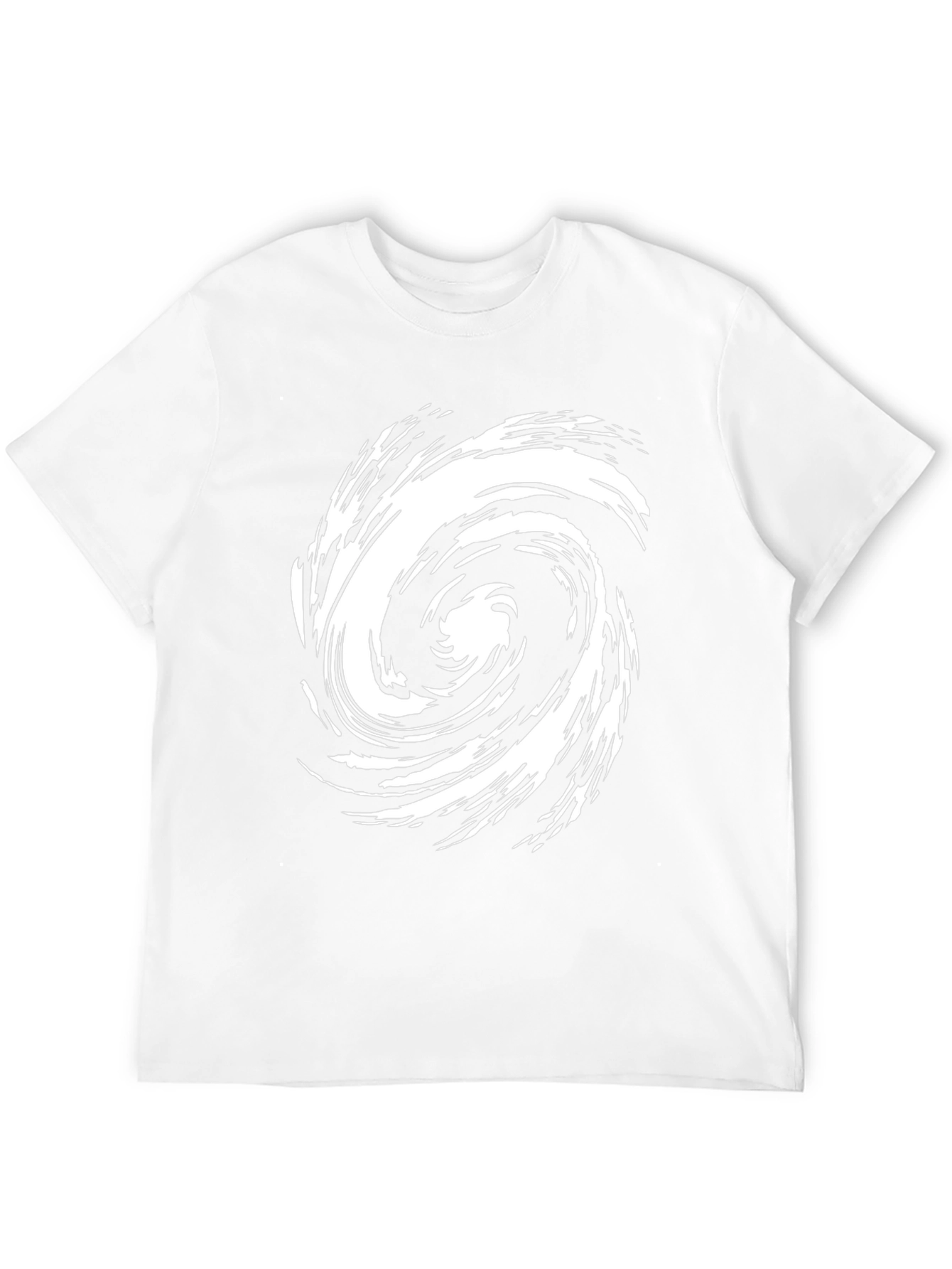Abstract Swirl Graphic Tee - Casual Black T-Shirt